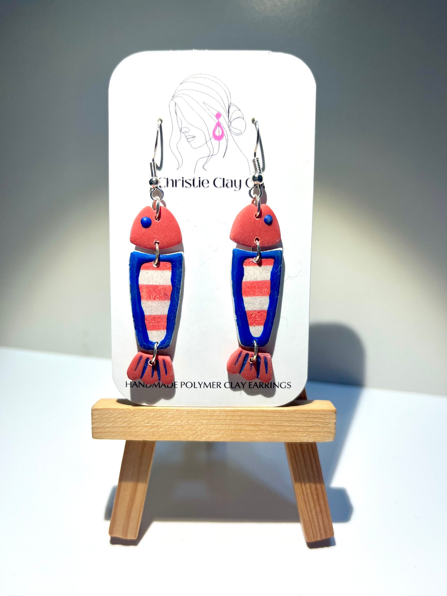 Red, White, & Blue-Fish dangles