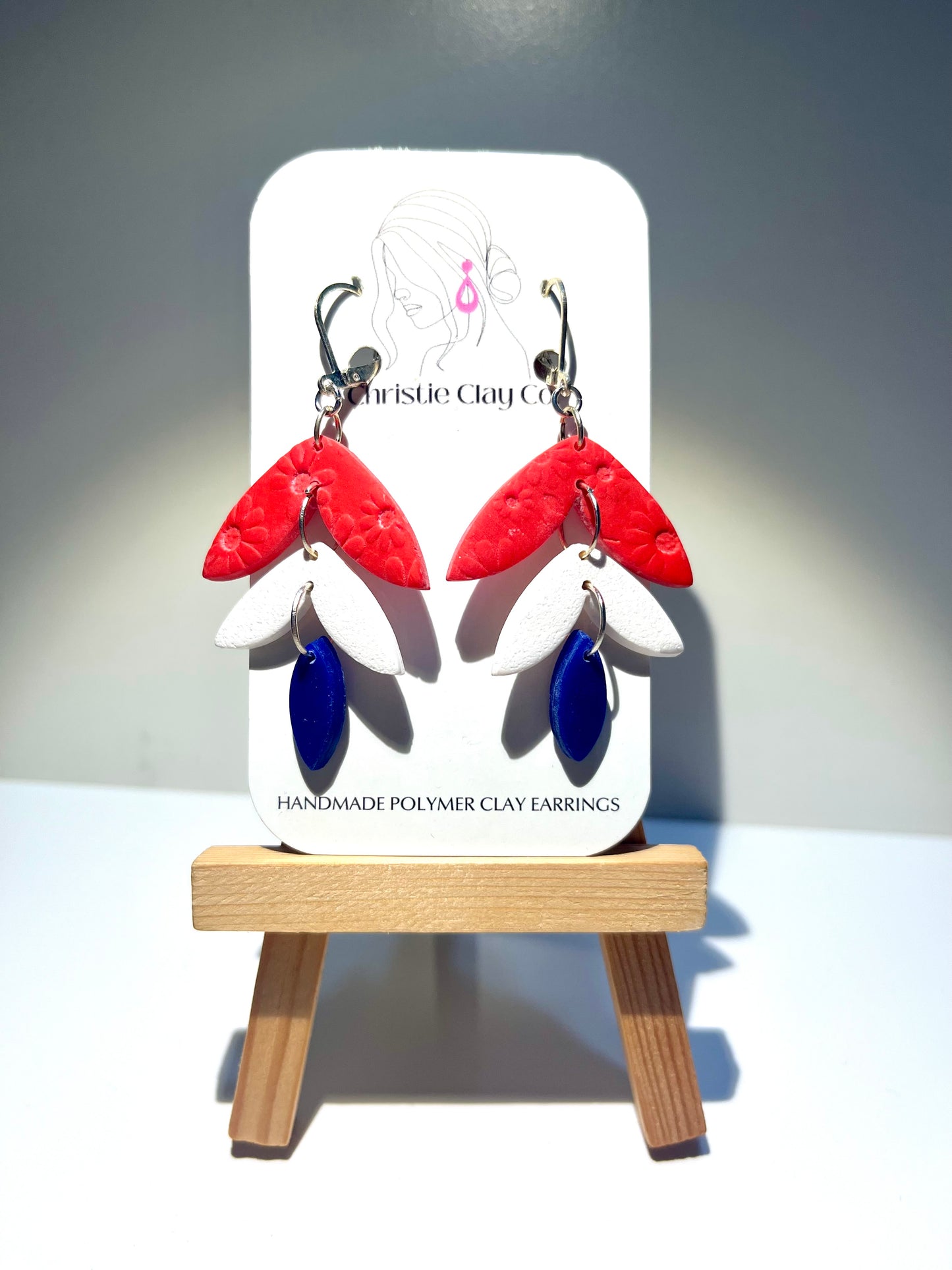 Red, White, & Blue-Three tier dangle