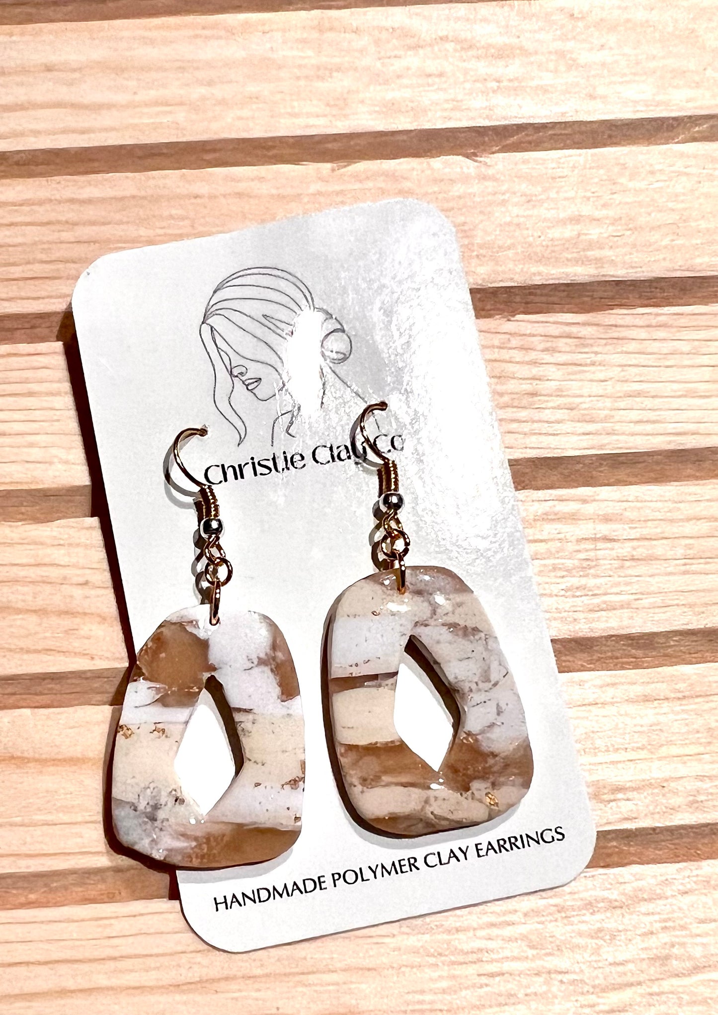 Neutral Marble. Cutout Dangle
