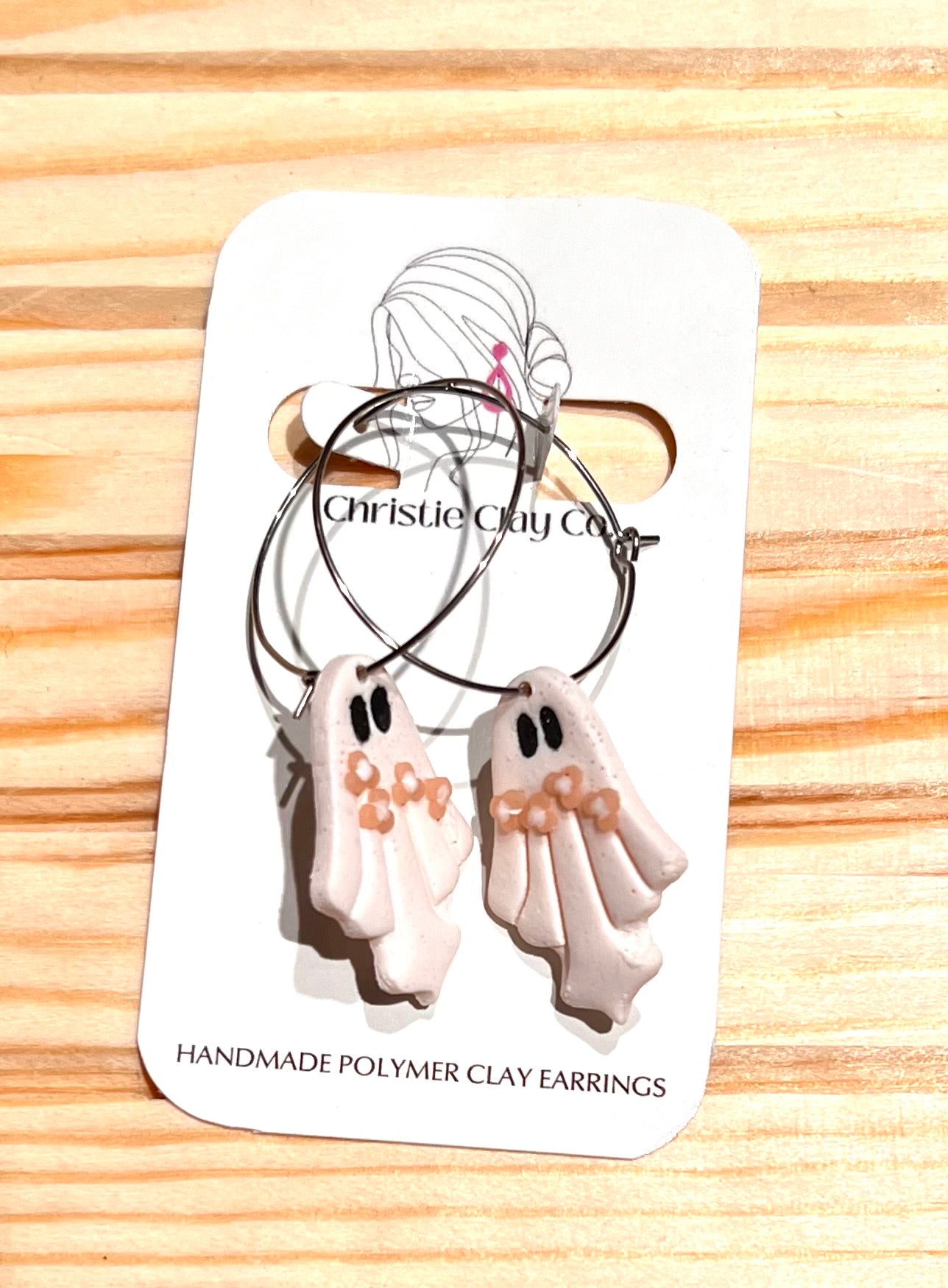 Halloween - Sparkle Ghost with Flowers