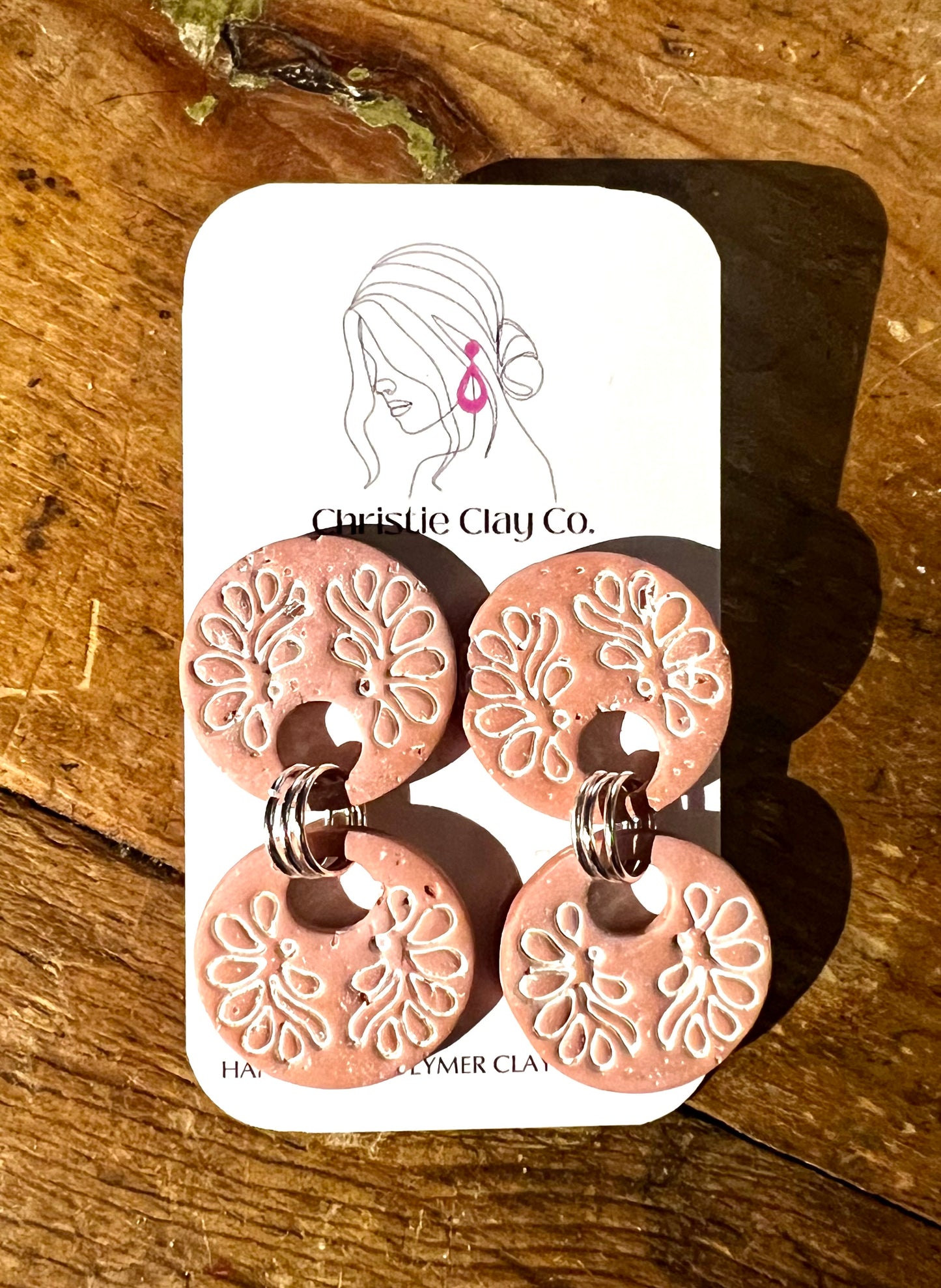 Terracotta. Faux Terracotta Double Circles