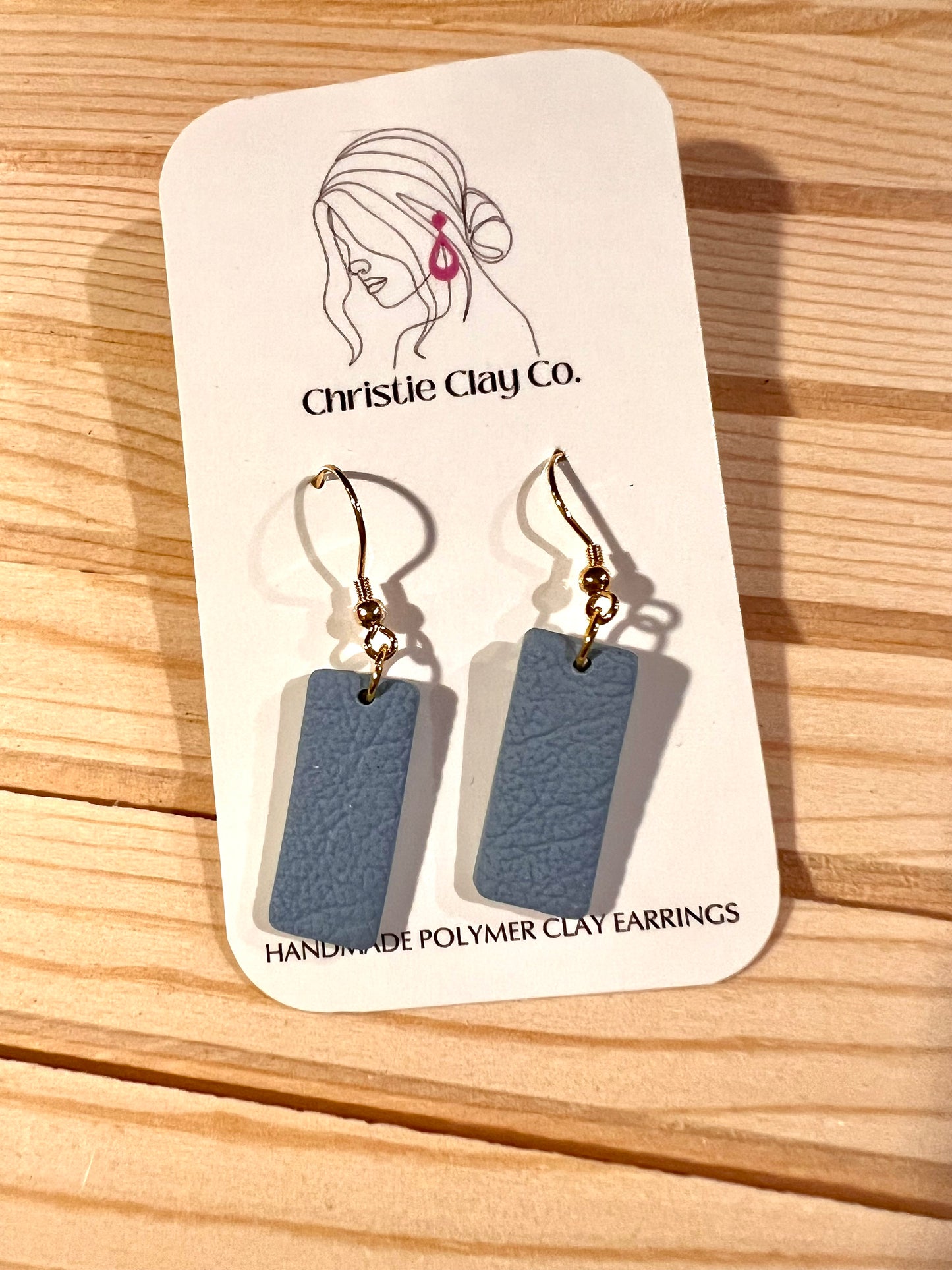 Faux Leather - Simple Rectangle Everyday Earrings