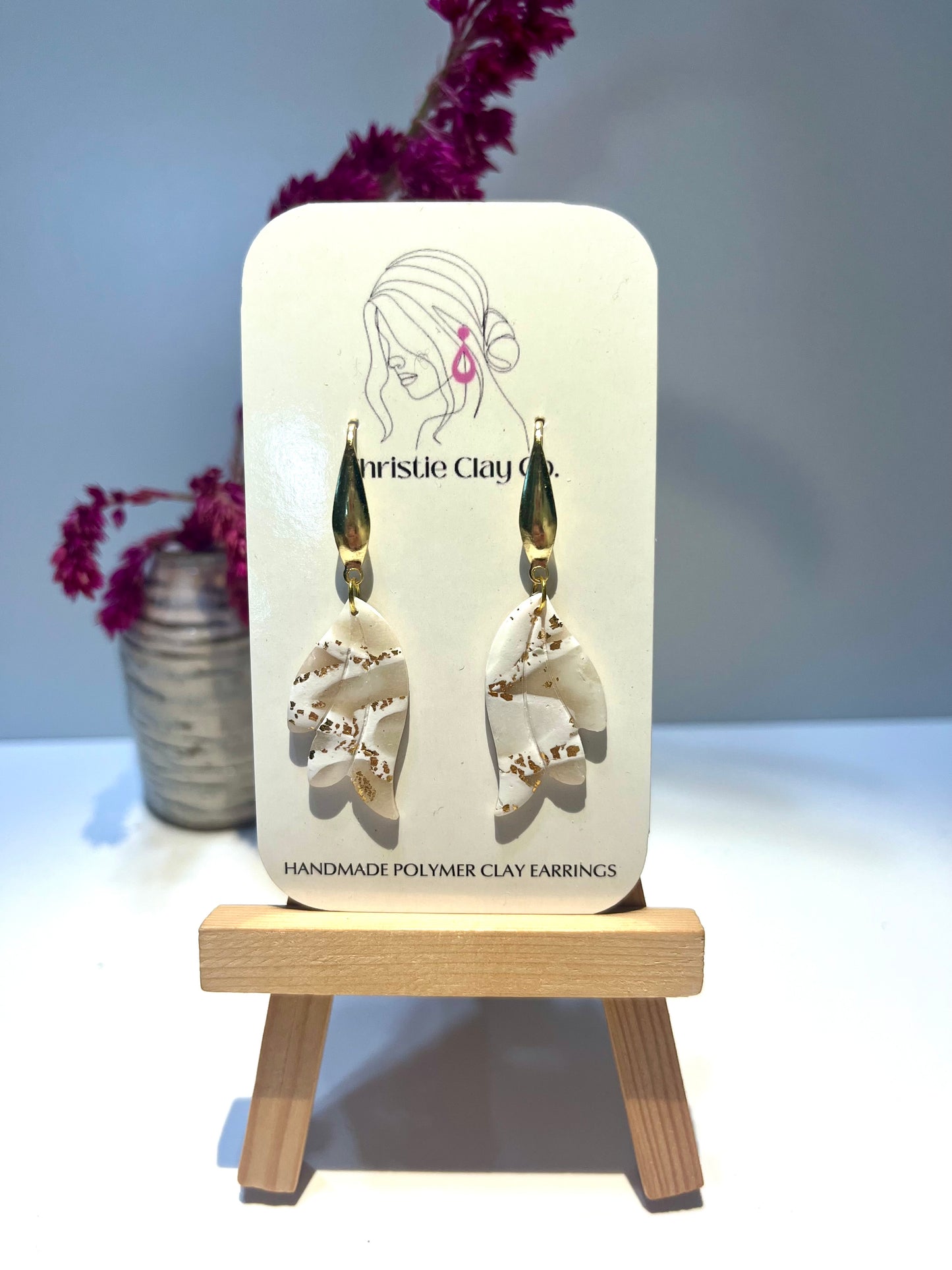 Cream marble with gold foil