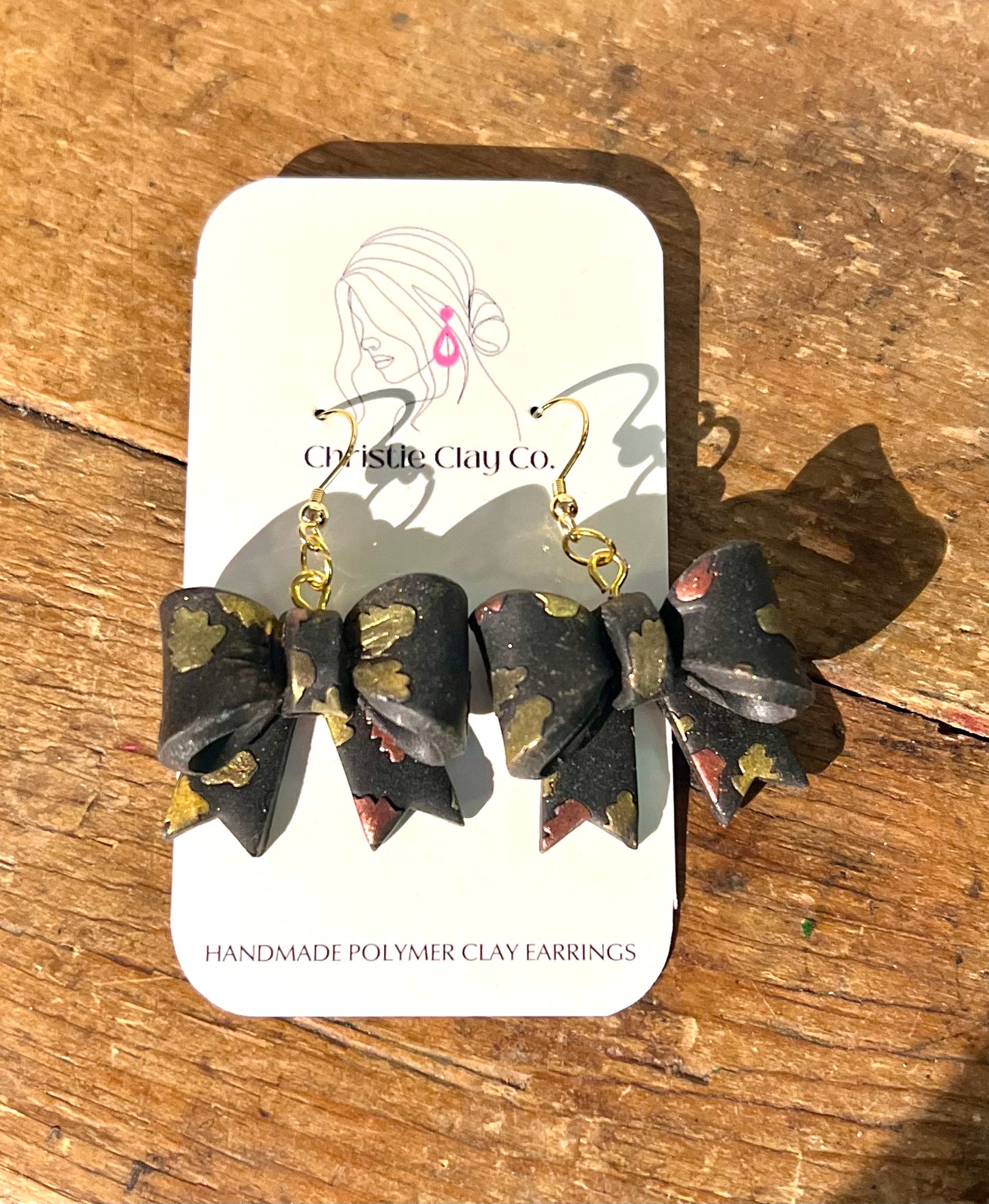 Fall - Black Leaf Glitter Bows