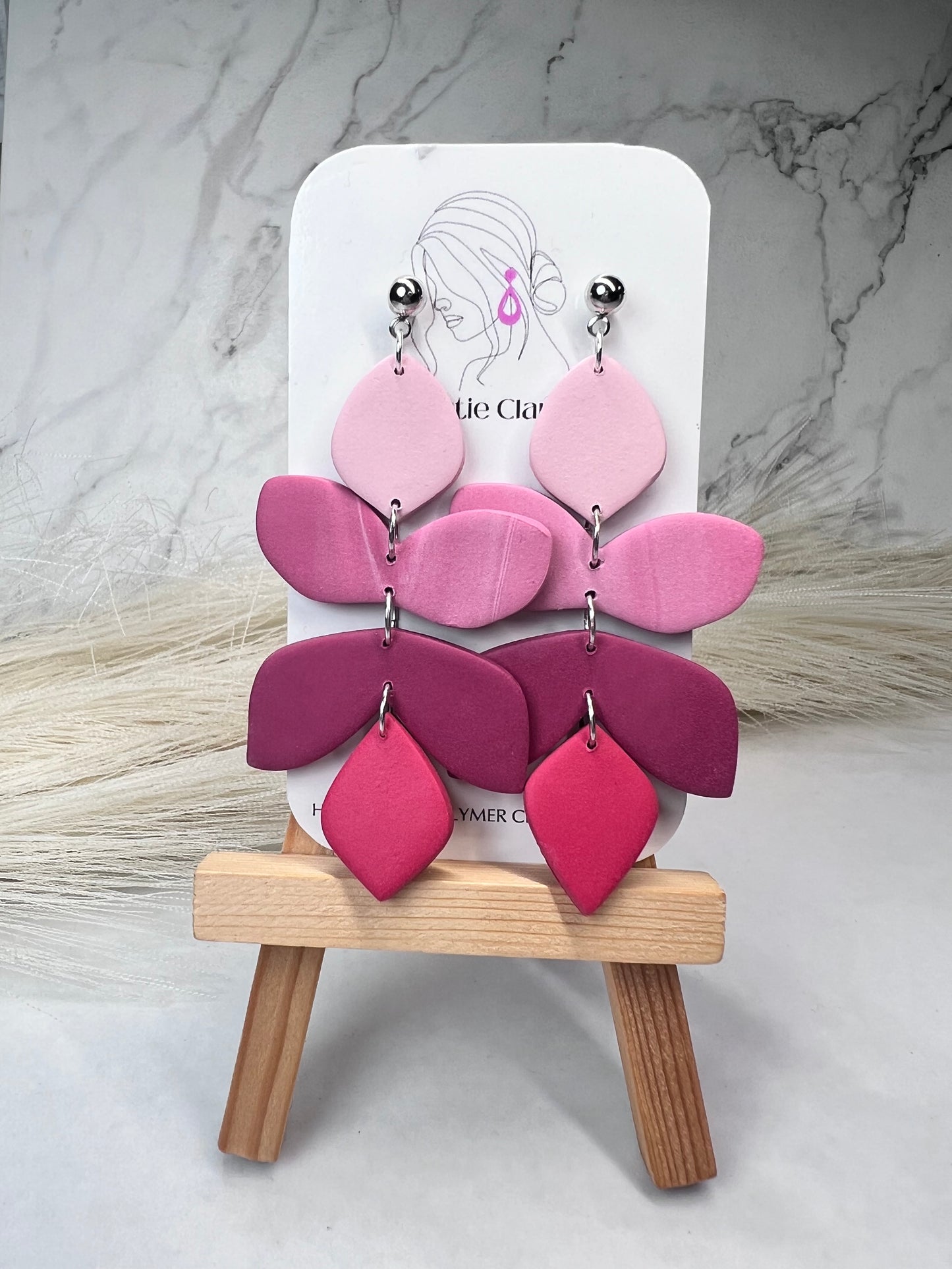 Multi-Pink Statement Earrings