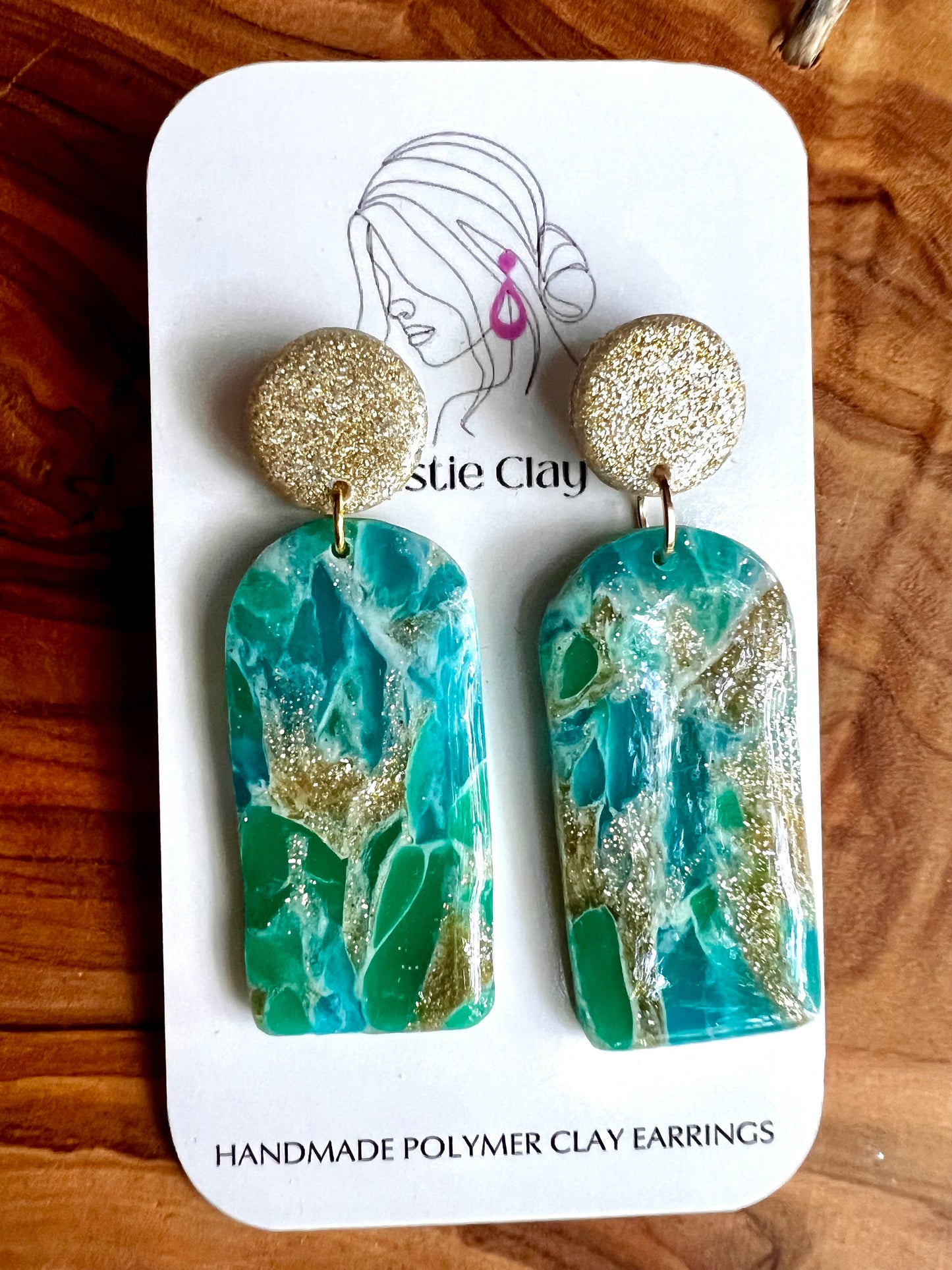 Swirl Collection - Gold Turquoise Translucent dangles