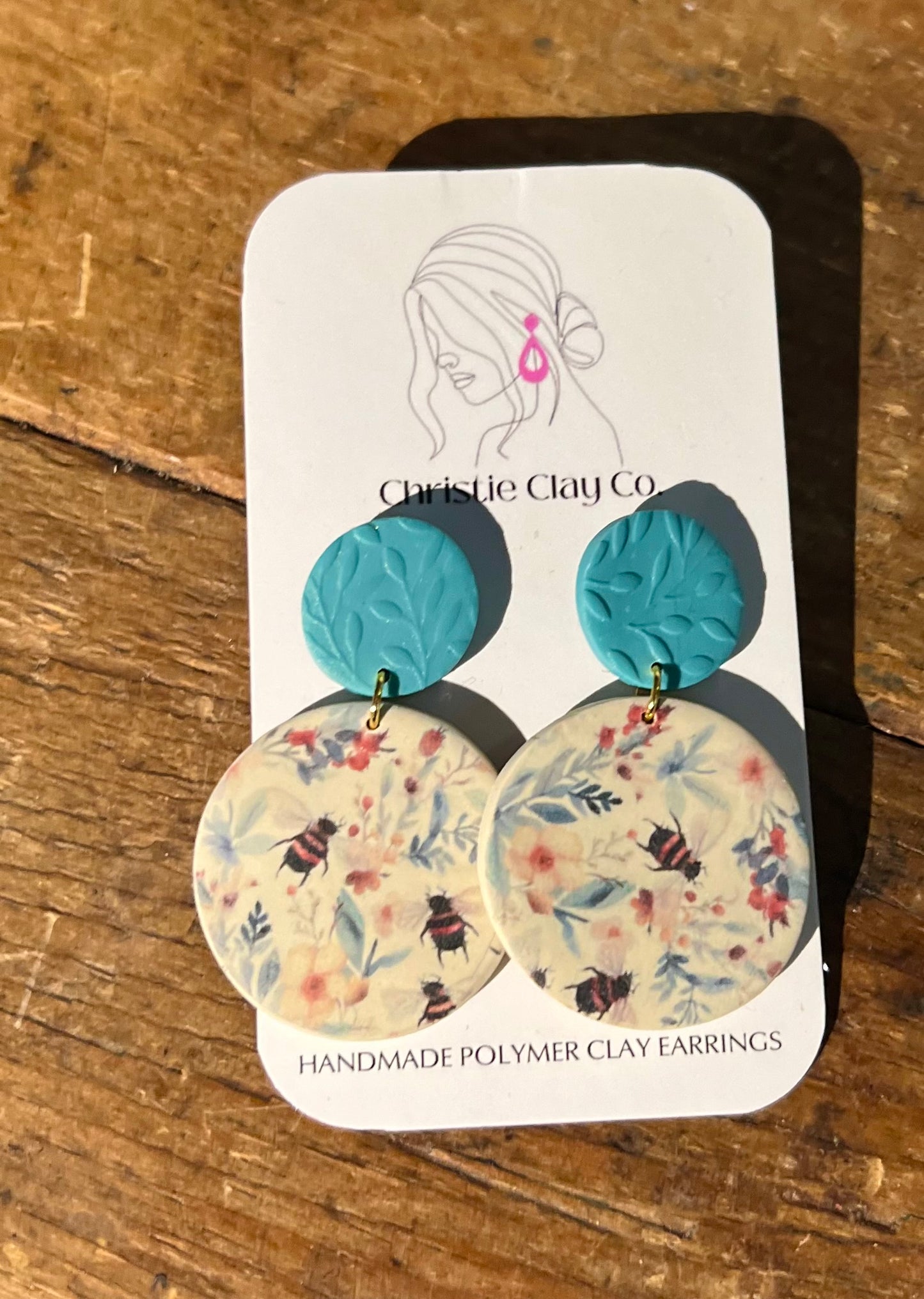 Bees - Circle Dangle with Bee Details