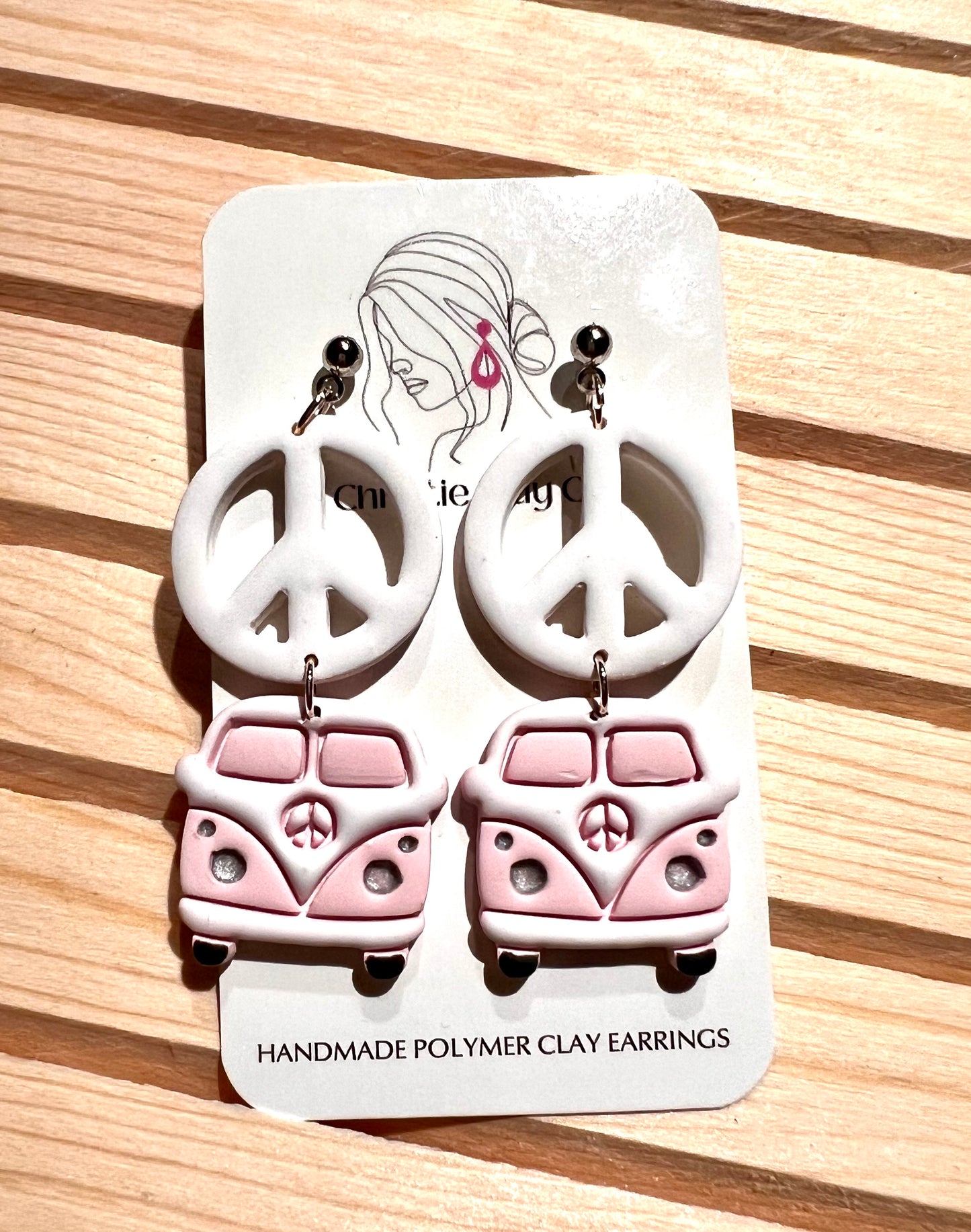 Hippie. Bus with Peace Signs