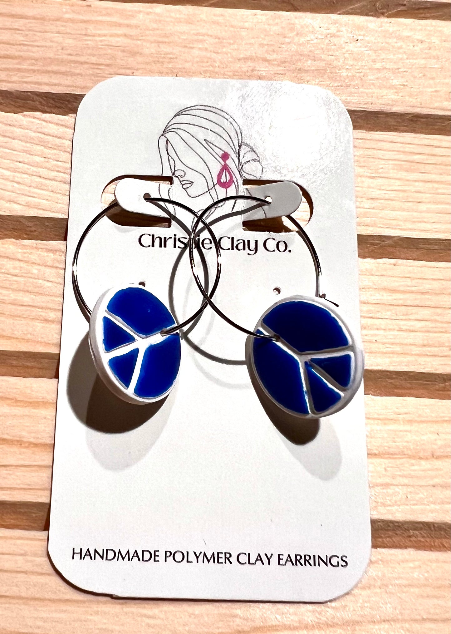 Hippie. Peace Sign Hoops