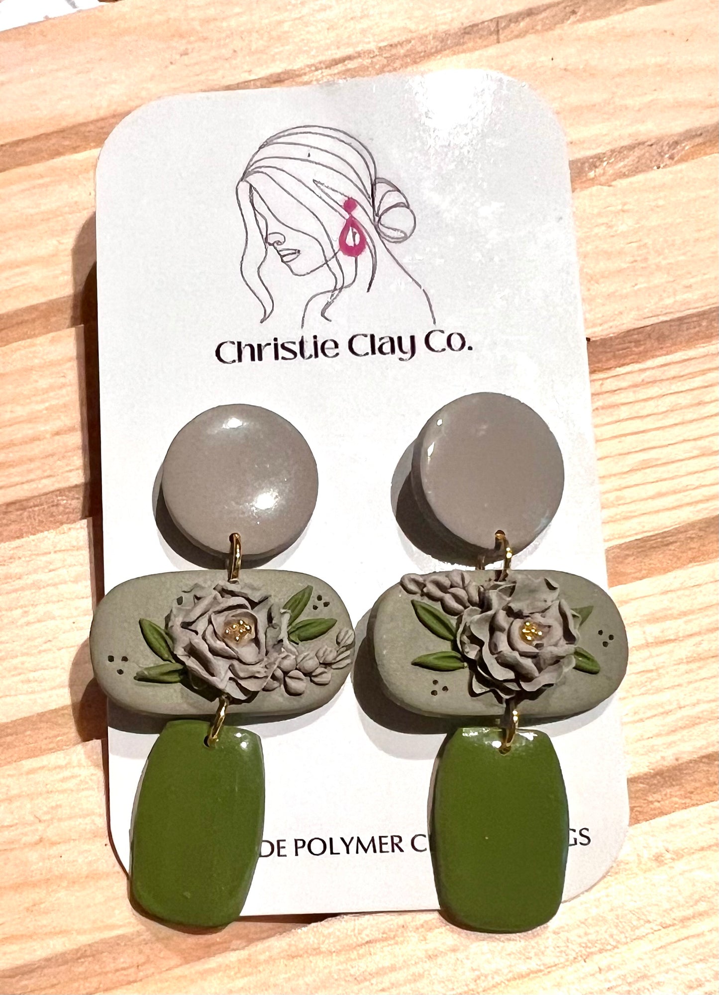 Triple Drop Earrings with Floral Earrings