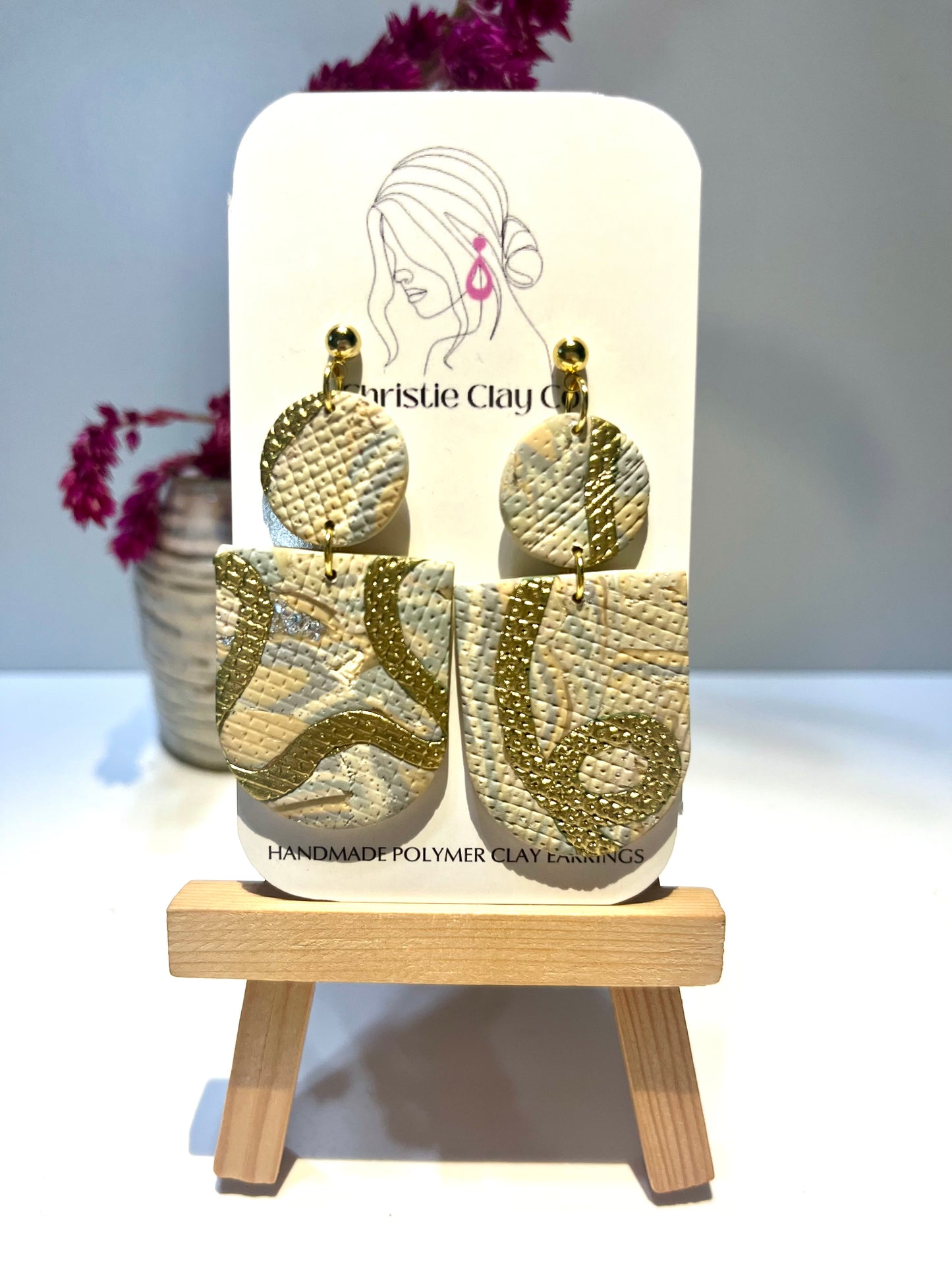 Double drop multicolor with gold accents