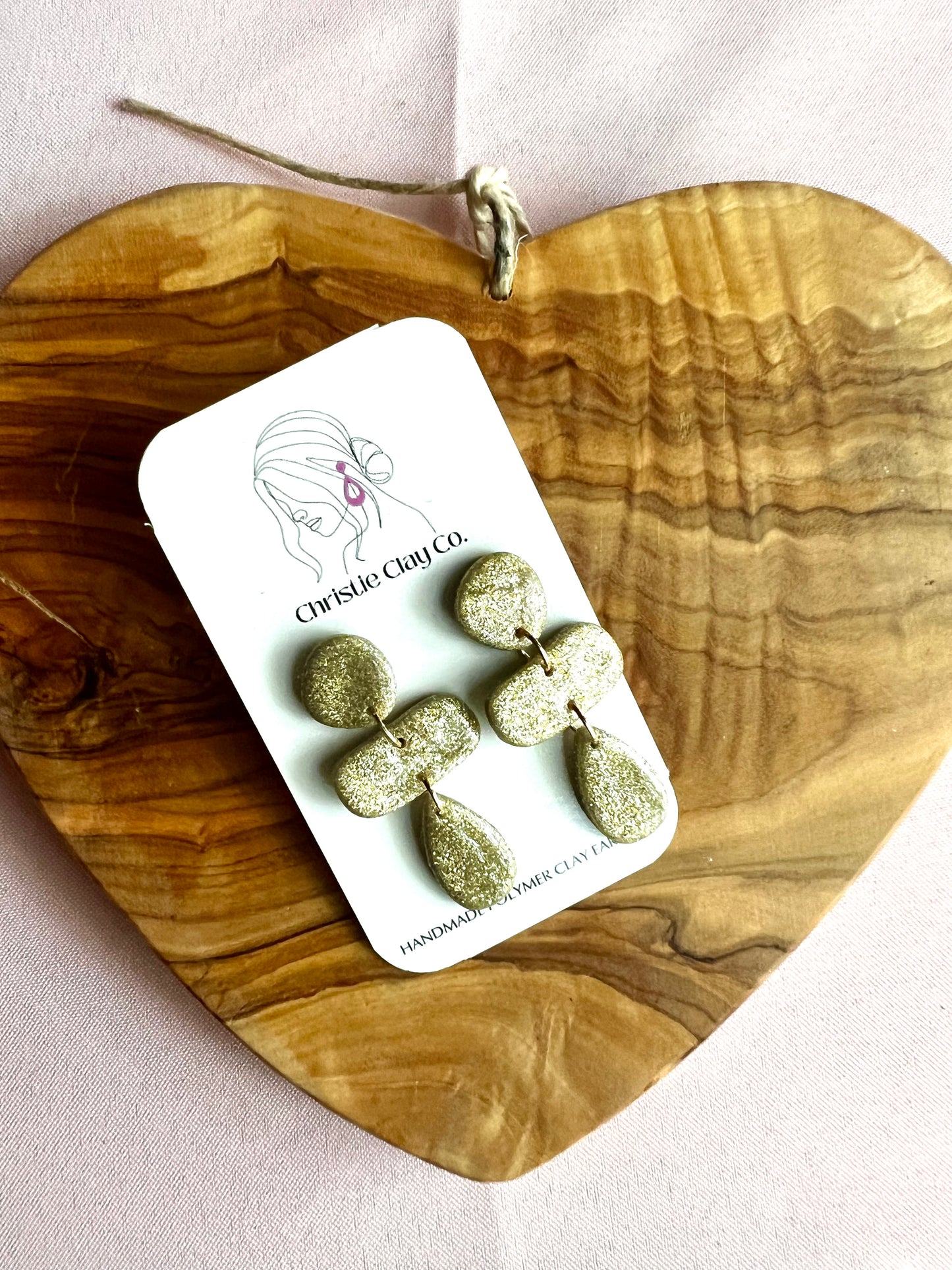 Swirl Collection - Gold Triple Dangle Drop earrings