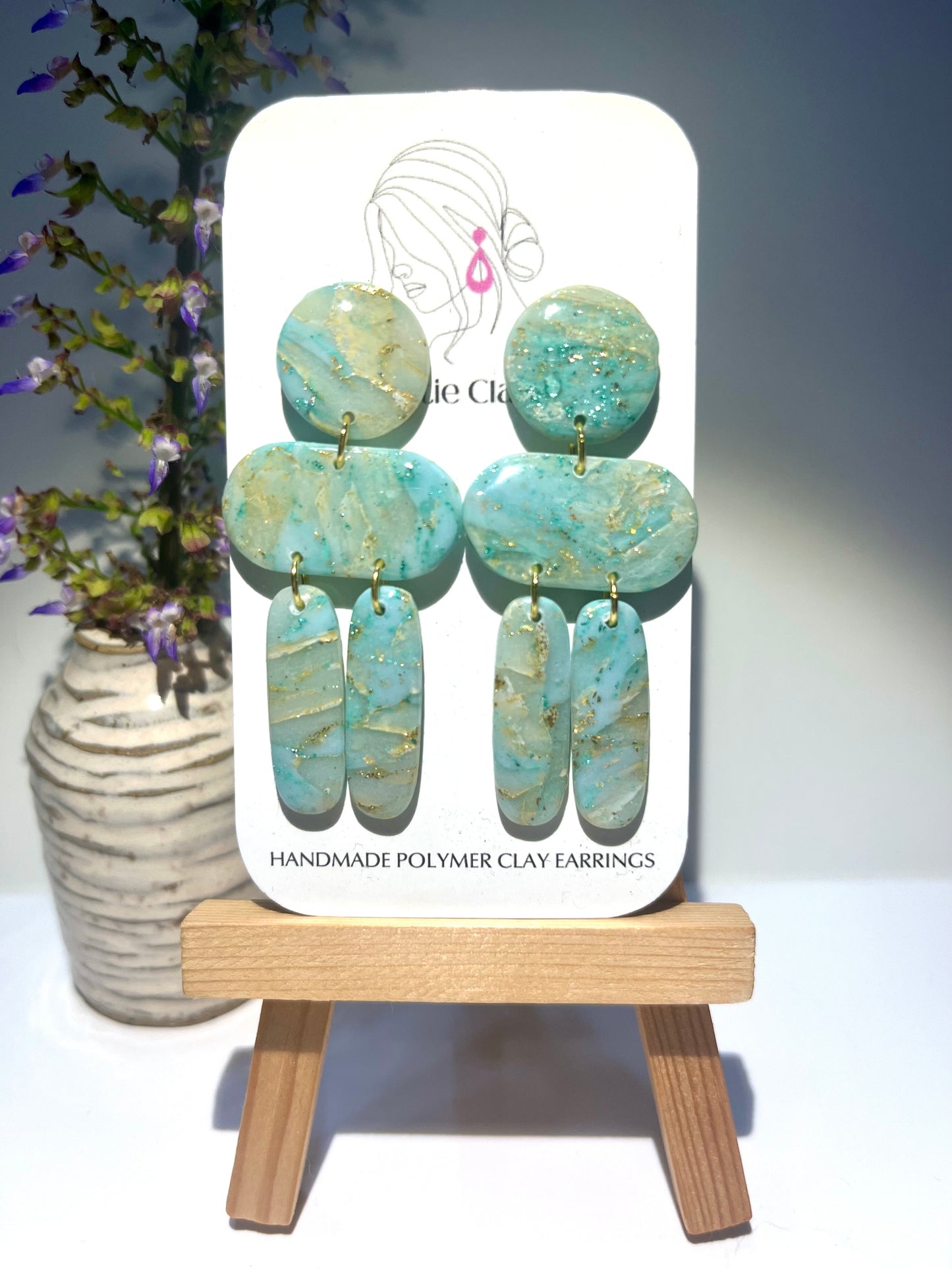 Light Turquoise Marble-Three tier dangle