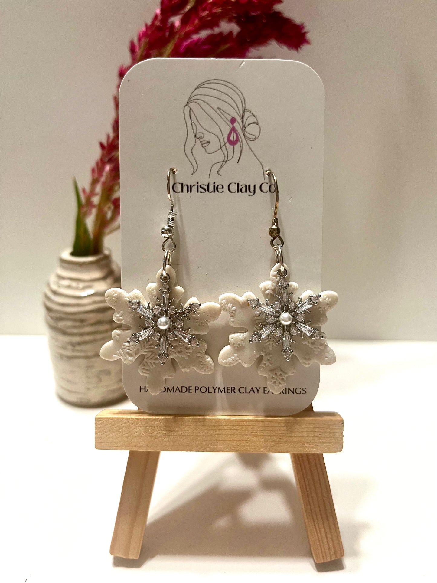 Winter-Snowflakes with silver snowflake dangles