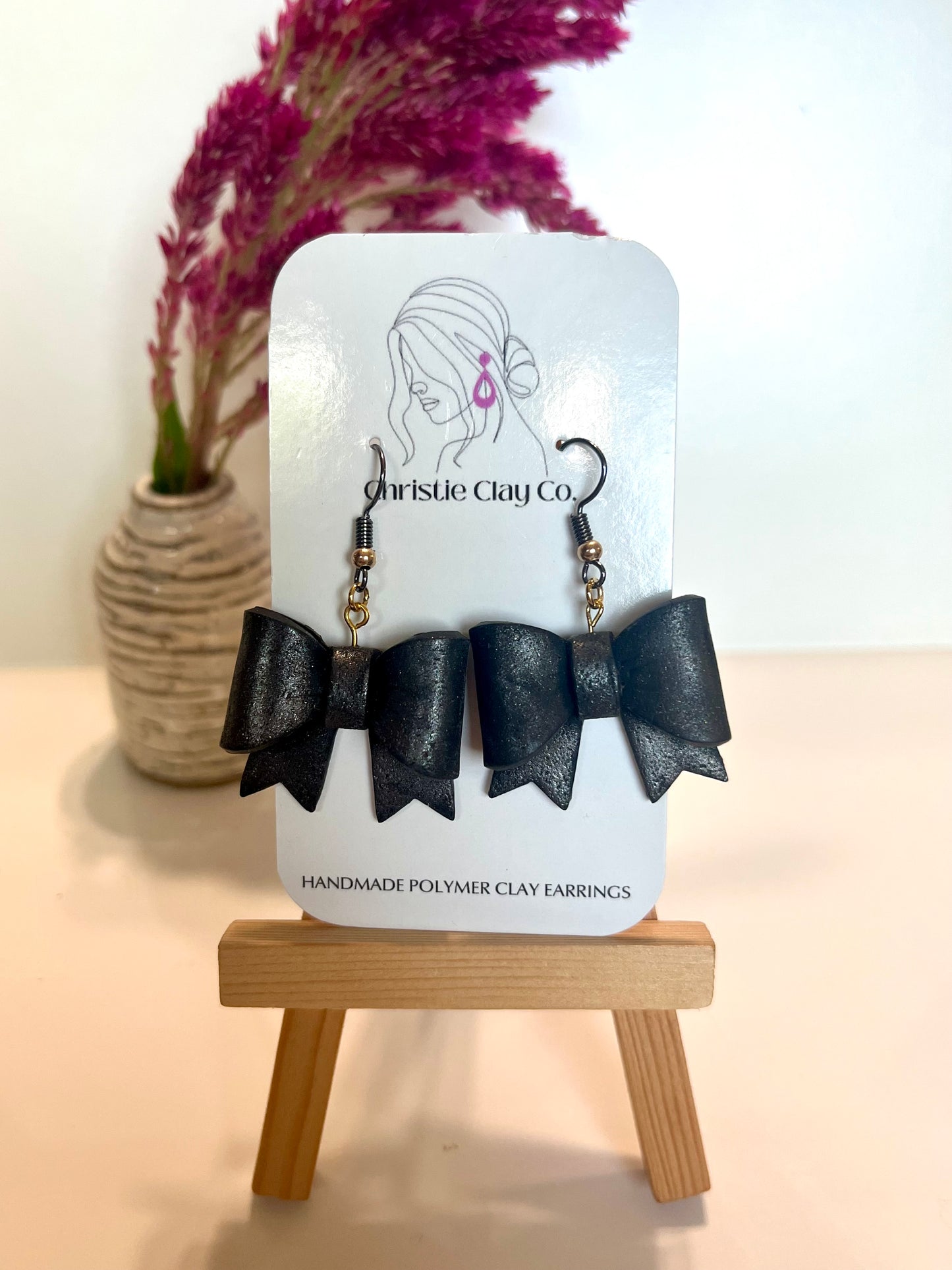 New Year’s Eve-Black bows with sparkles