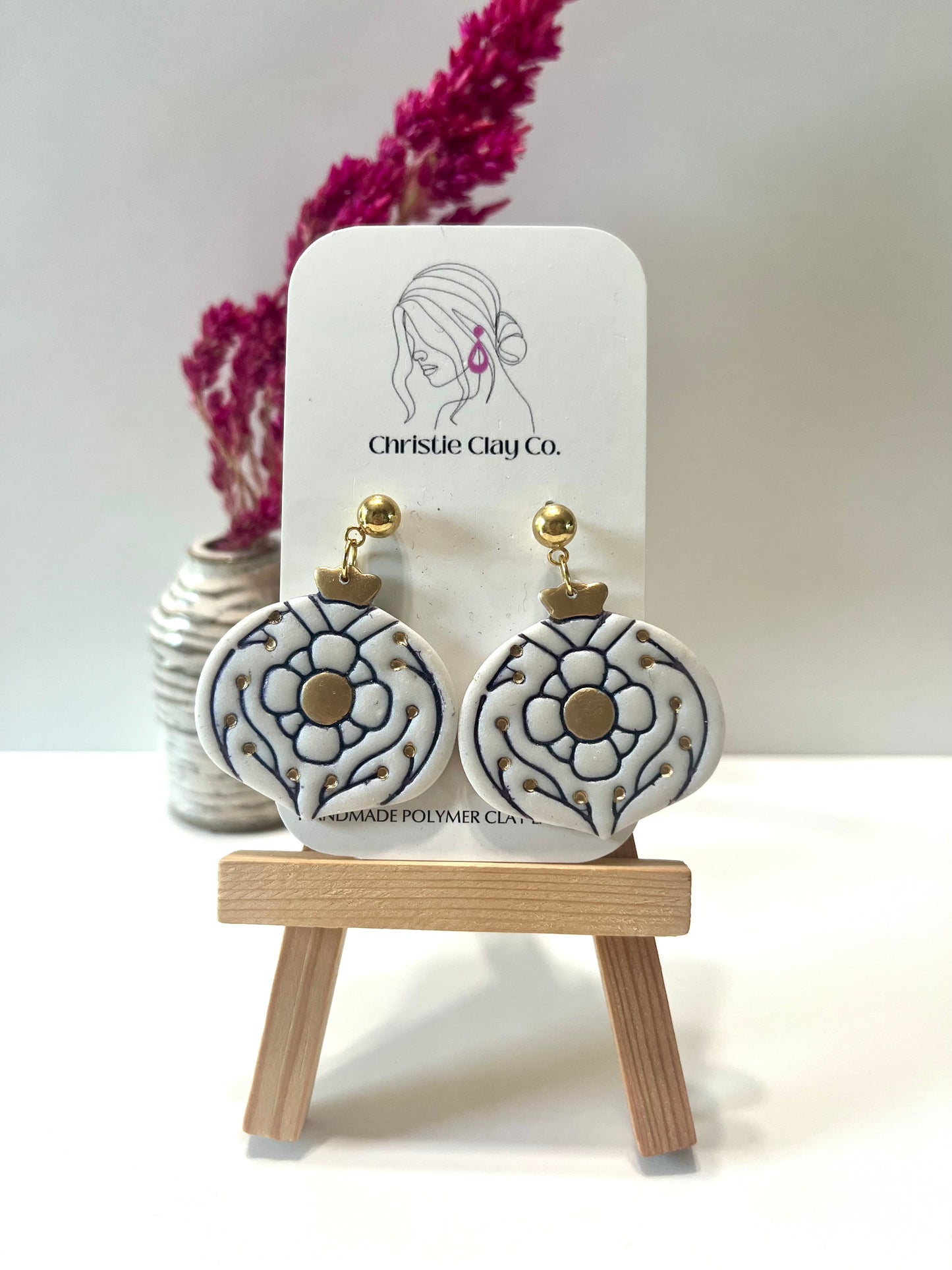 Christmas-Gold and black imprint on ornaments