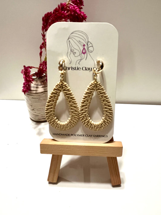 Tan rattan weave drops