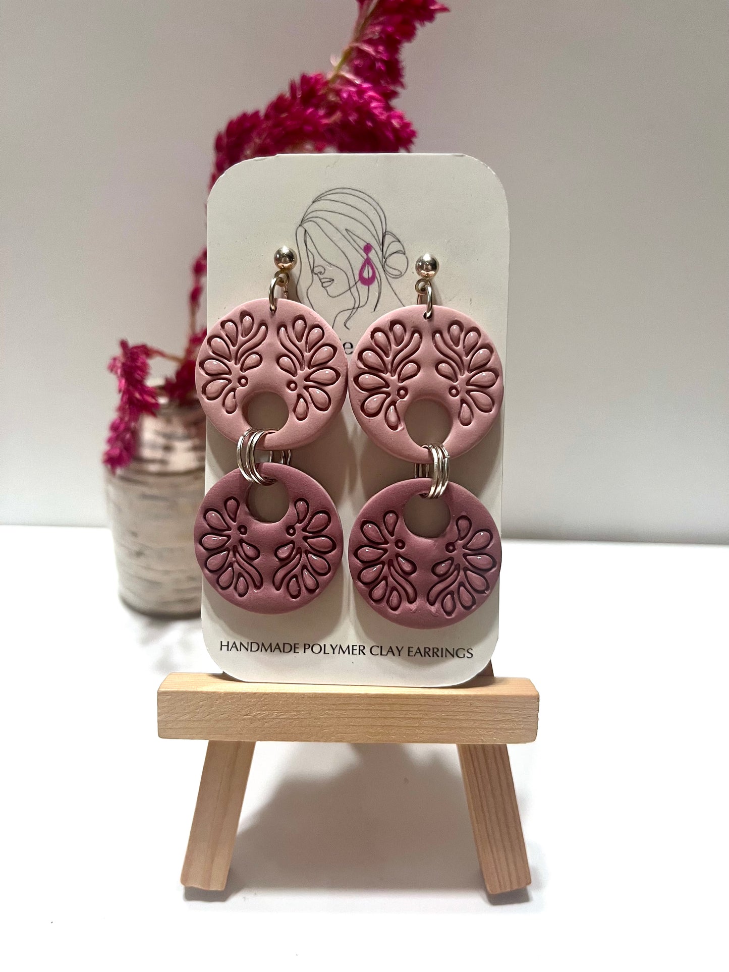 Mauve two tier circle imprint