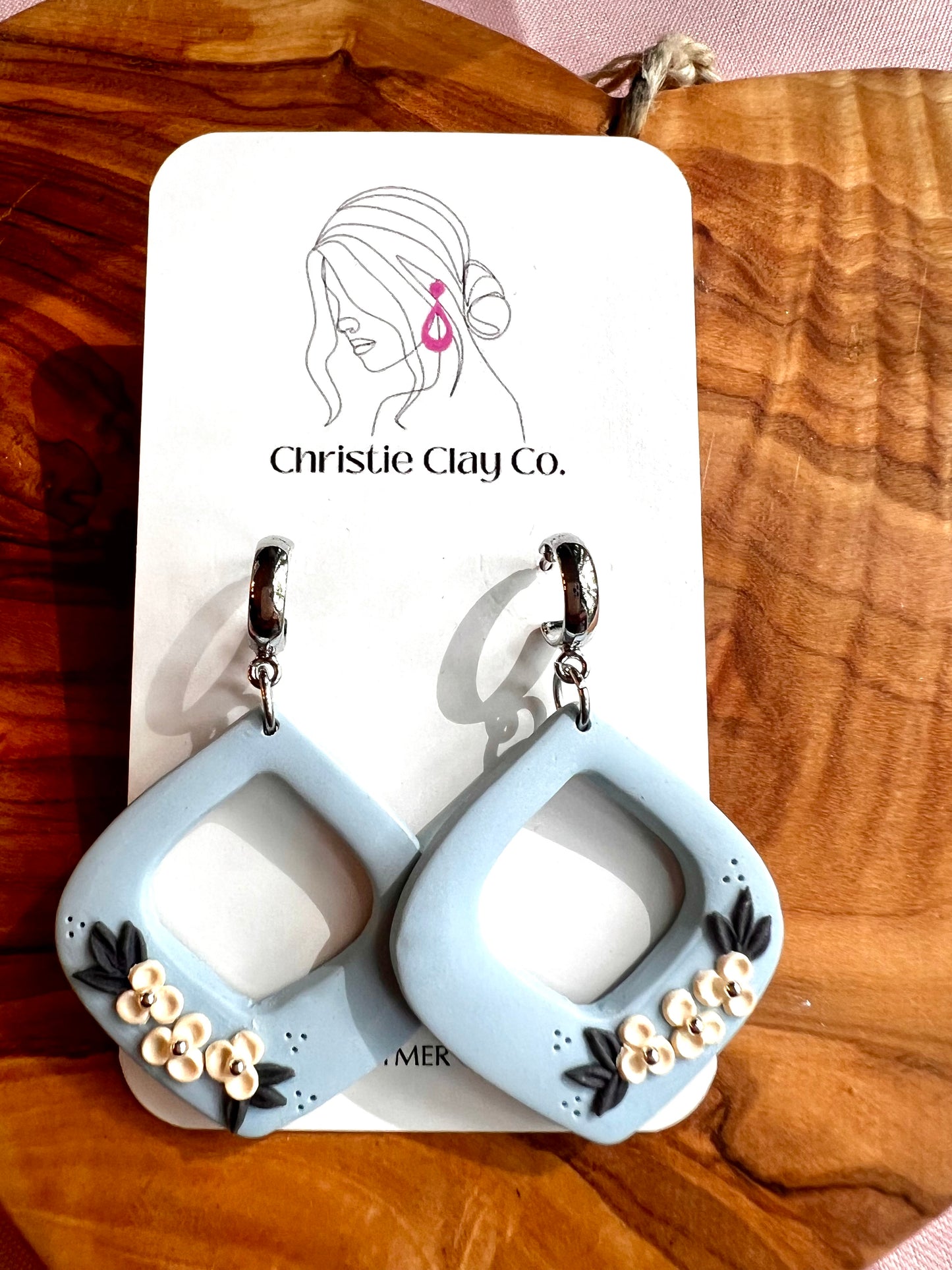 Bridgerton Inspired - Baby Blue Dangle with Mini Florals