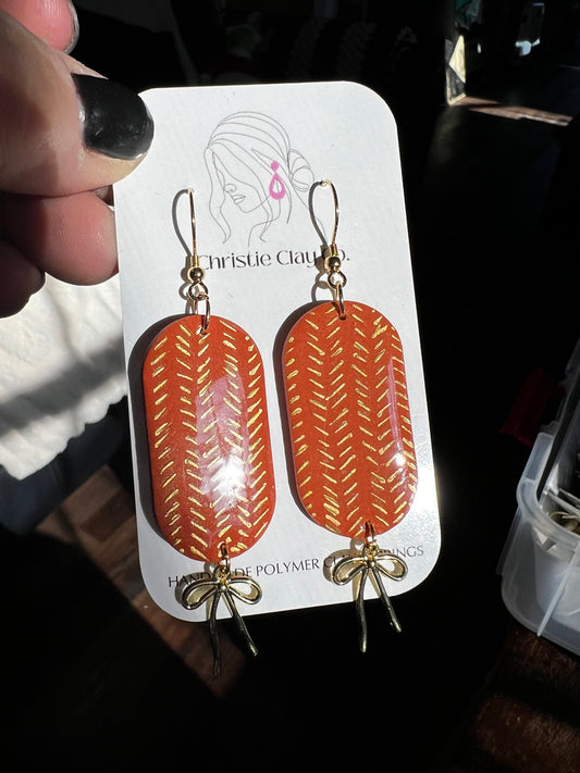 Fall - Herringbone Oval with Bow