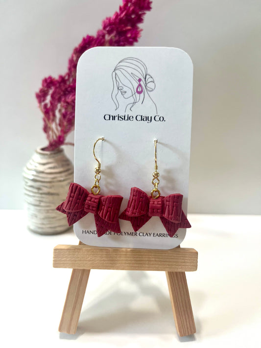 Christmas-Burgundy bows