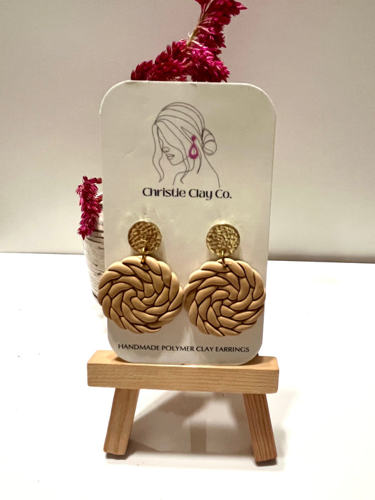 Tan rattan weave circles