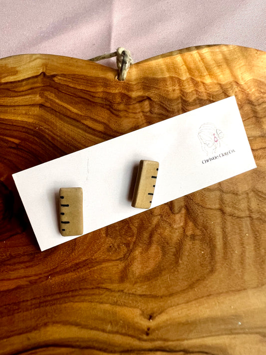 Back To School Ruler Studs