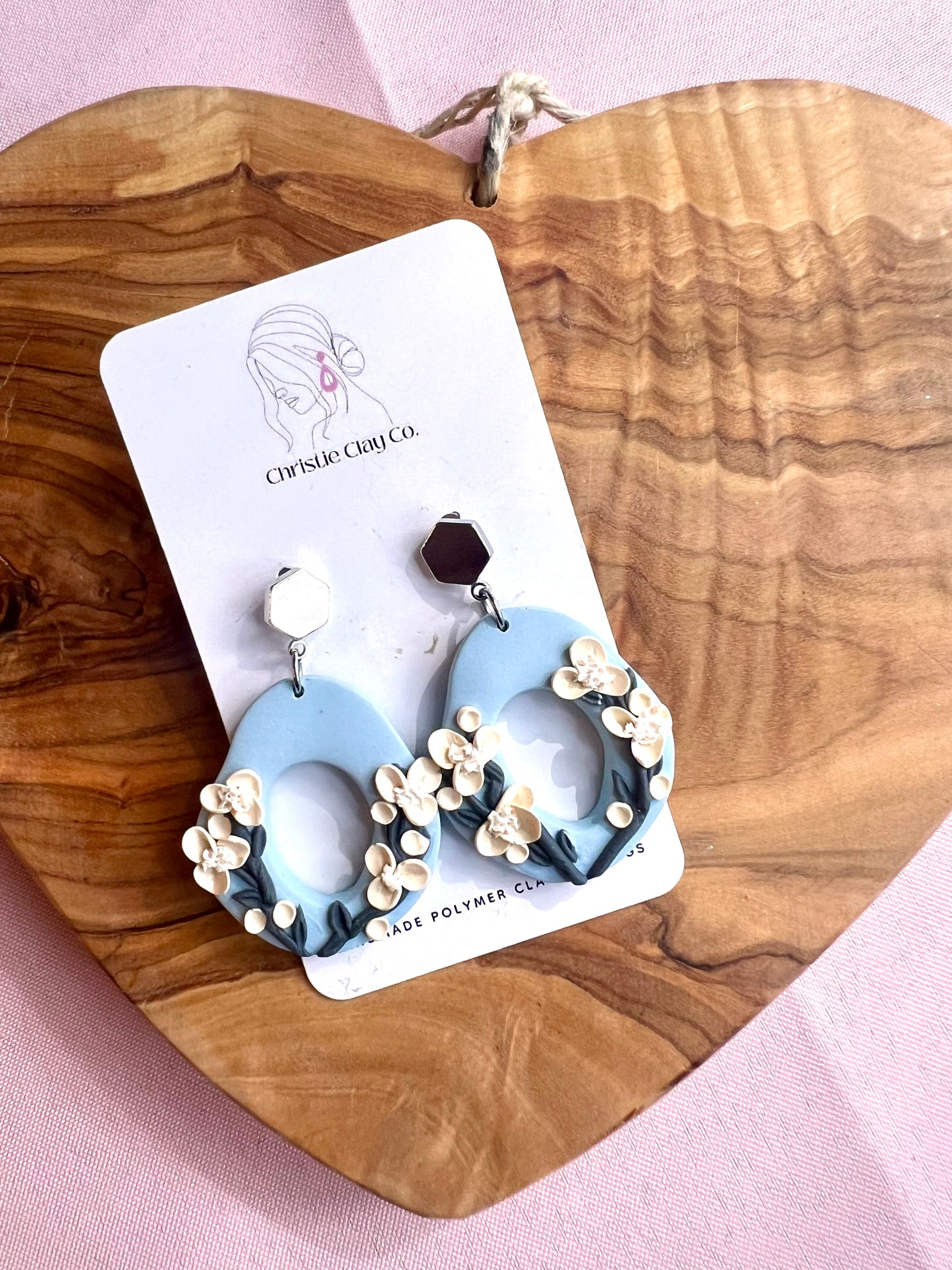 Bridgerton Inspired - Baby Blue Cutout Floral Earrings