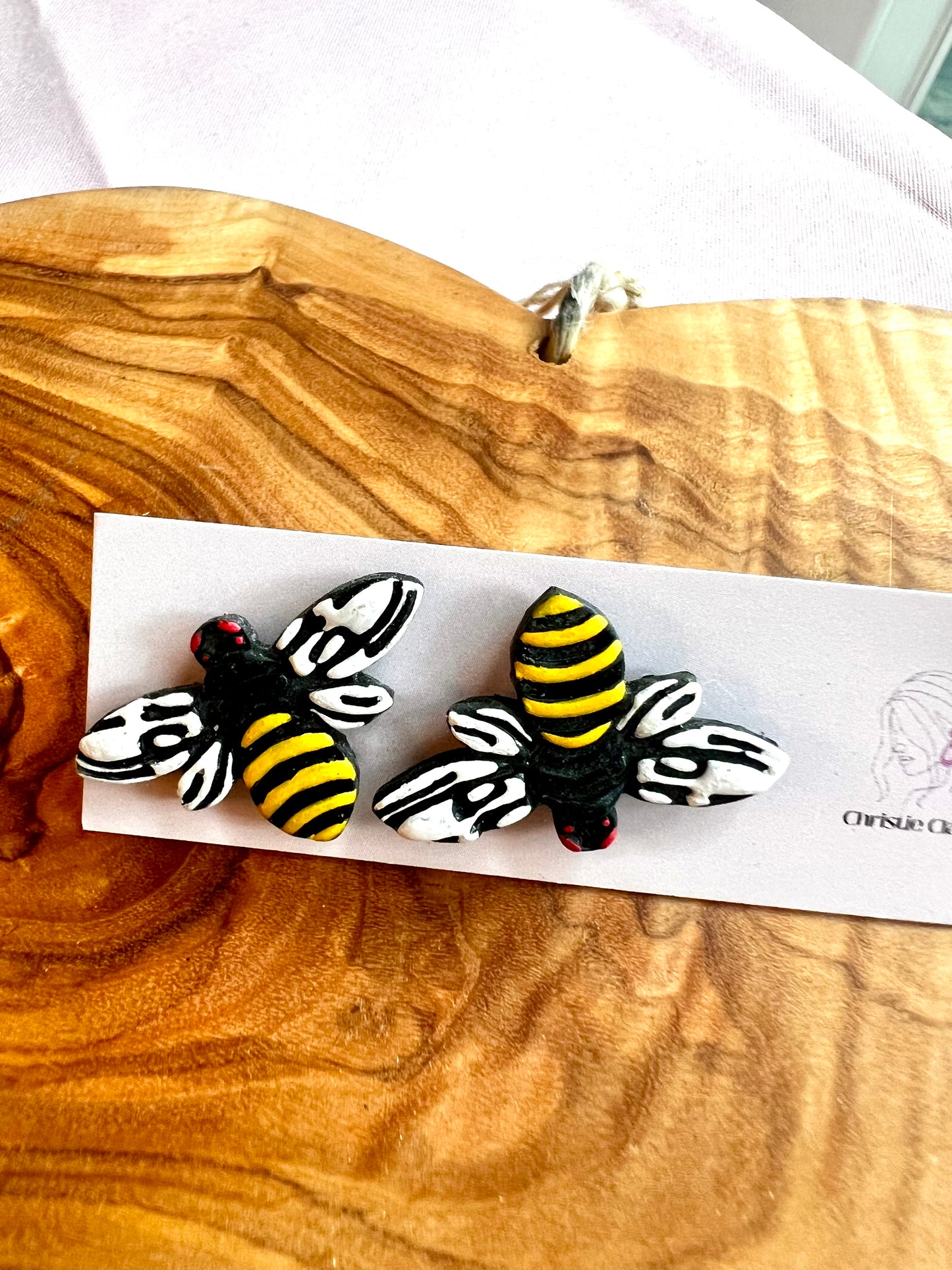 Hand Painted Bumblebee studs
