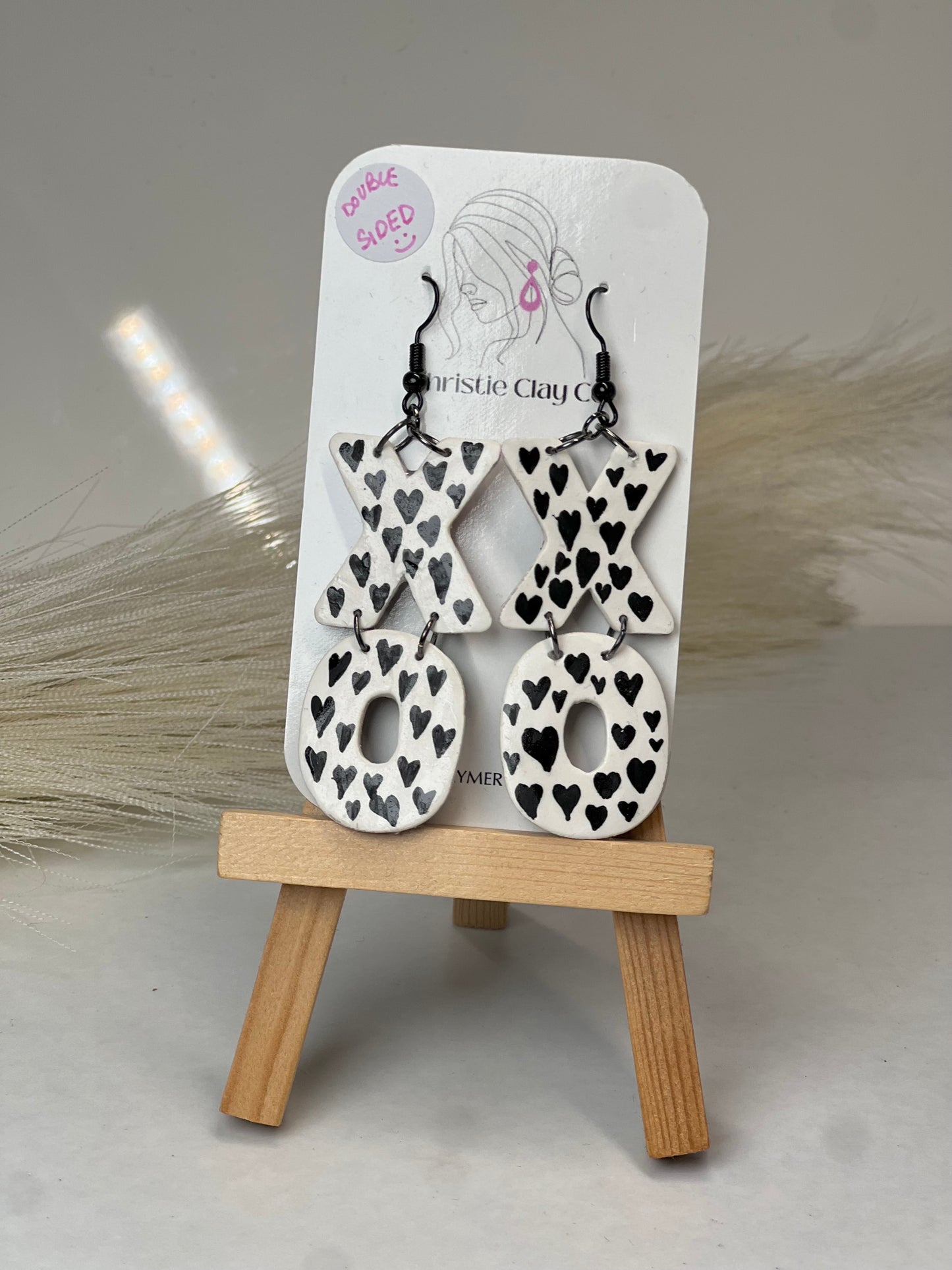 Valentines - DOUBLE SIDED Pink and Black “X” and “O”