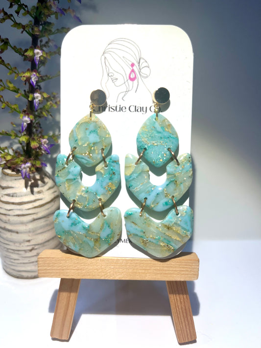 Light Turquoise Marble-Three tier dangle