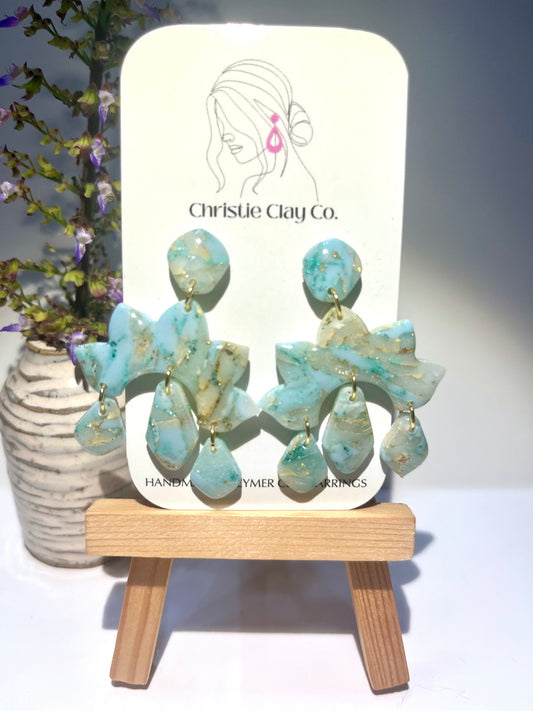 Light Turquoise Marble-Three tier dangle