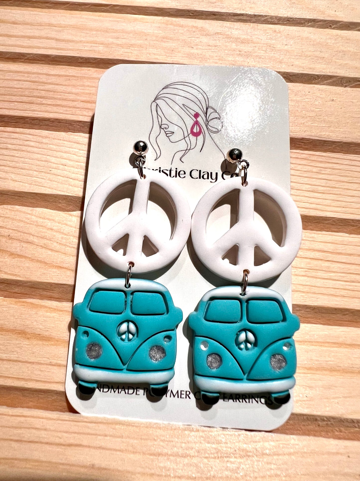 Hippie. Bus with Peace Signs