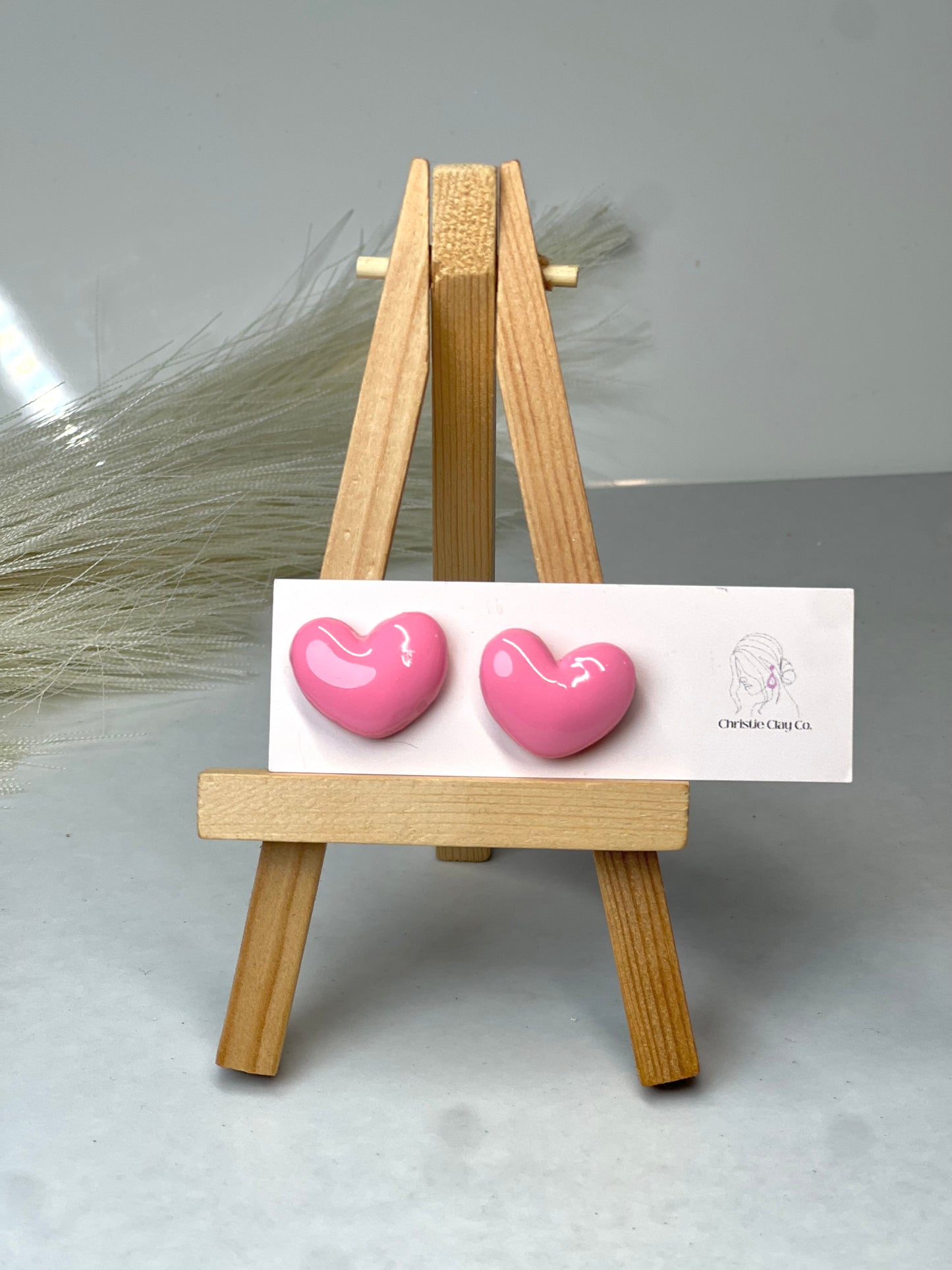 Valentines - Puffy Heart Studs