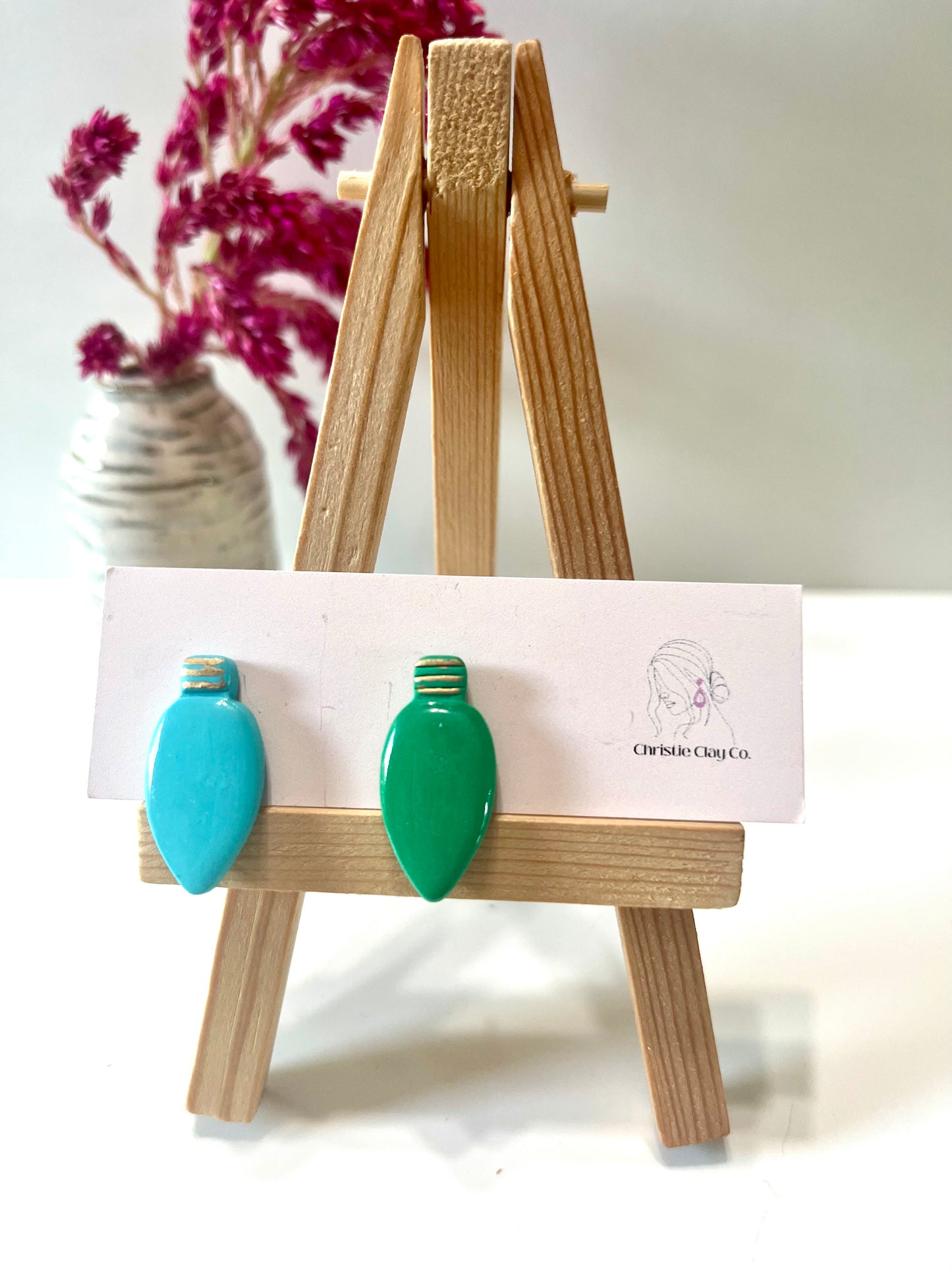 Christmas-Green and blue Christmas lights studs