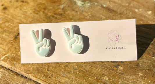 Hippie.  Peace Sign Studs
