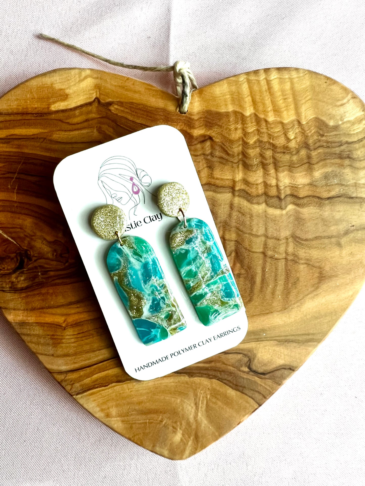 Swirl Collection - Gold Turquoise Translucent dangles