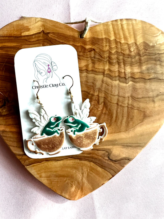 Whimsy.  Fairy Froggy in Teacup