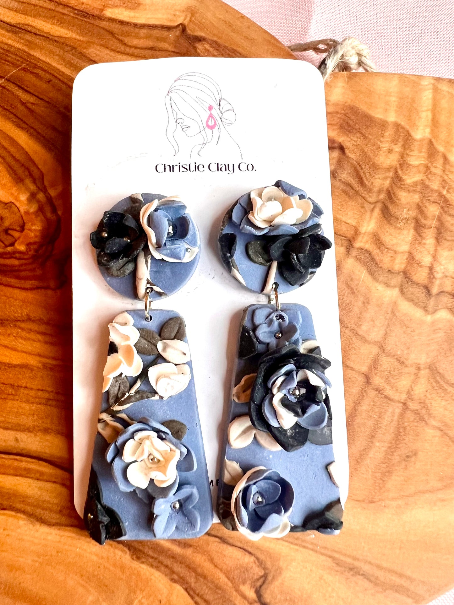 Florals - Double Floral Trapezoid Dangle