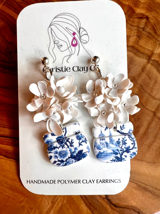 Florals in Wide China Vase