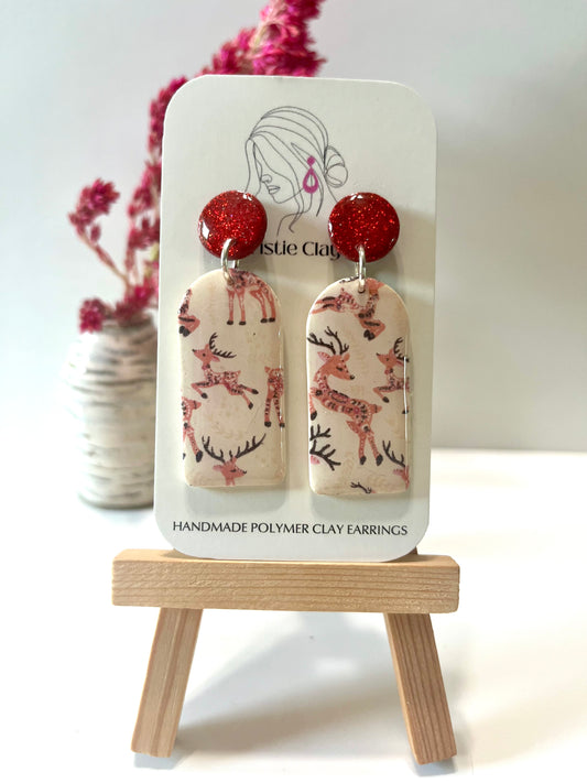 Christmas-Reindeer print cutout dangles