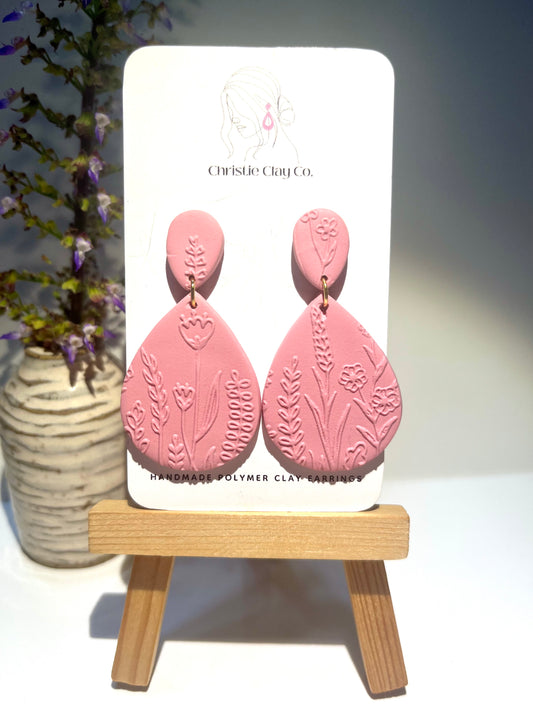 Double teardrop with floral imprint