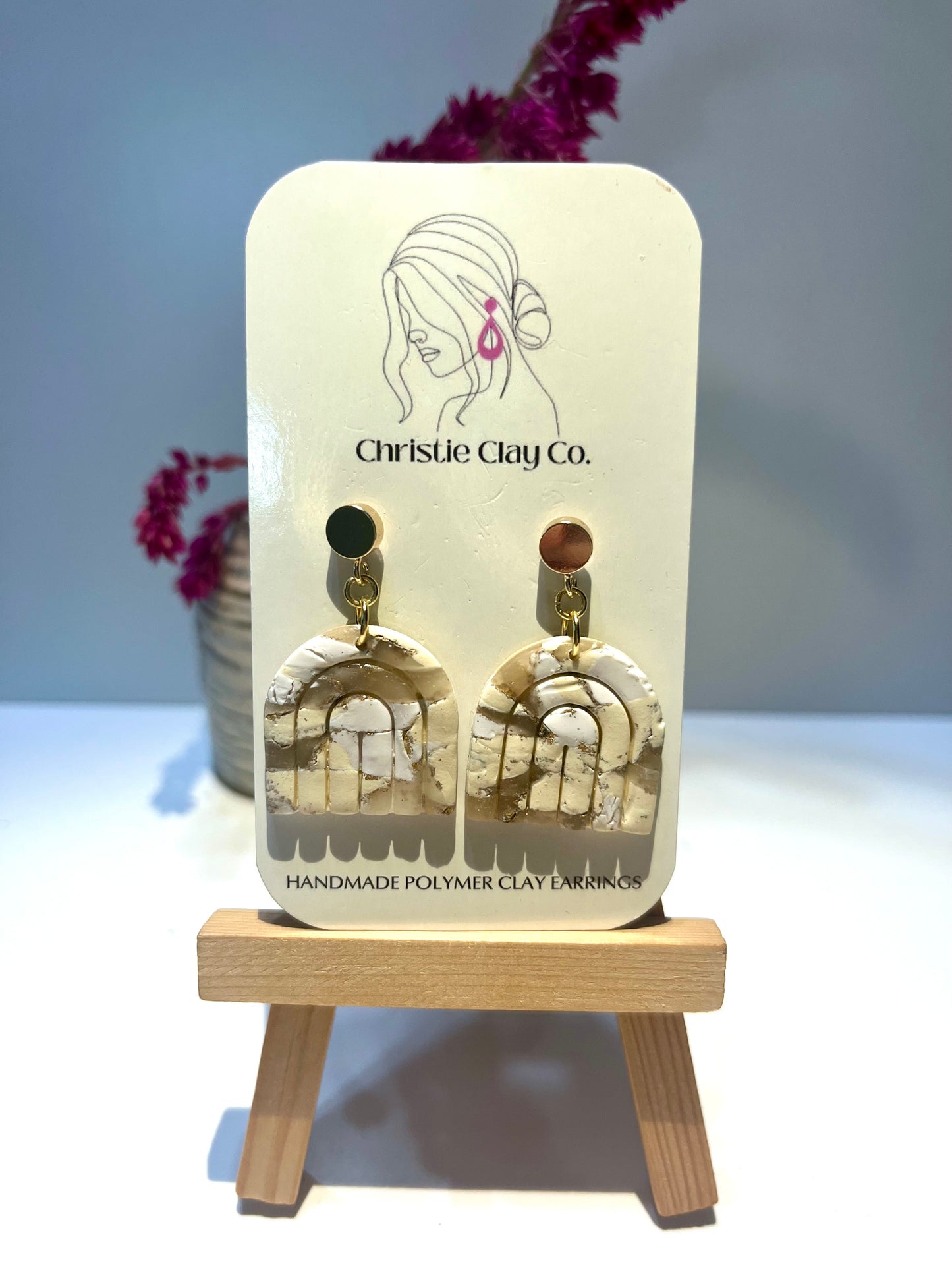 Cream marble boho with gold finding