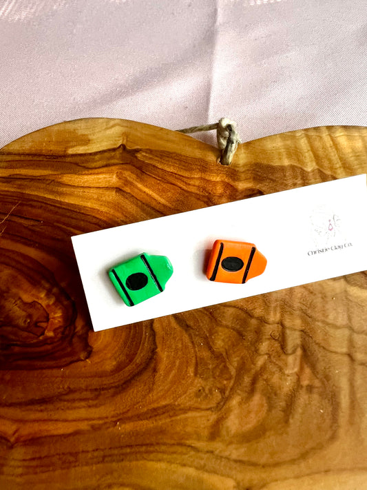 Back To School Crayon Studs