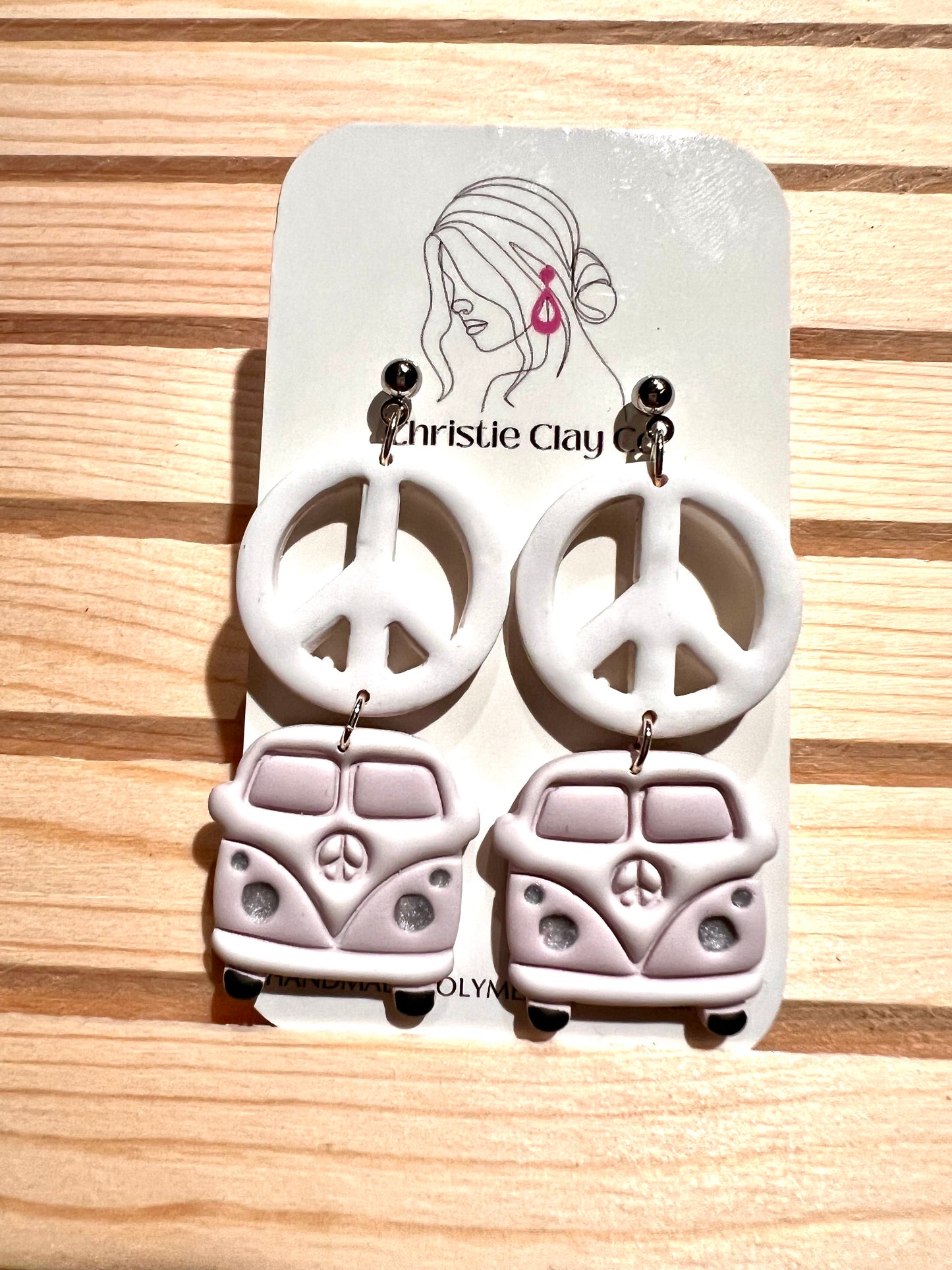 Hippie. Bus with Peace Signs