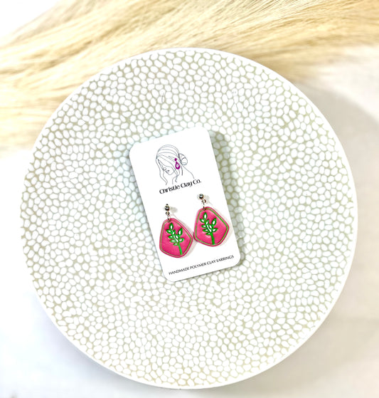 Pink Imprint Dangles
