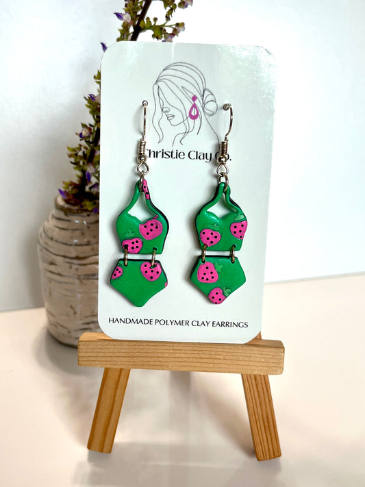 Bathing Suit-Strawberry design dangles