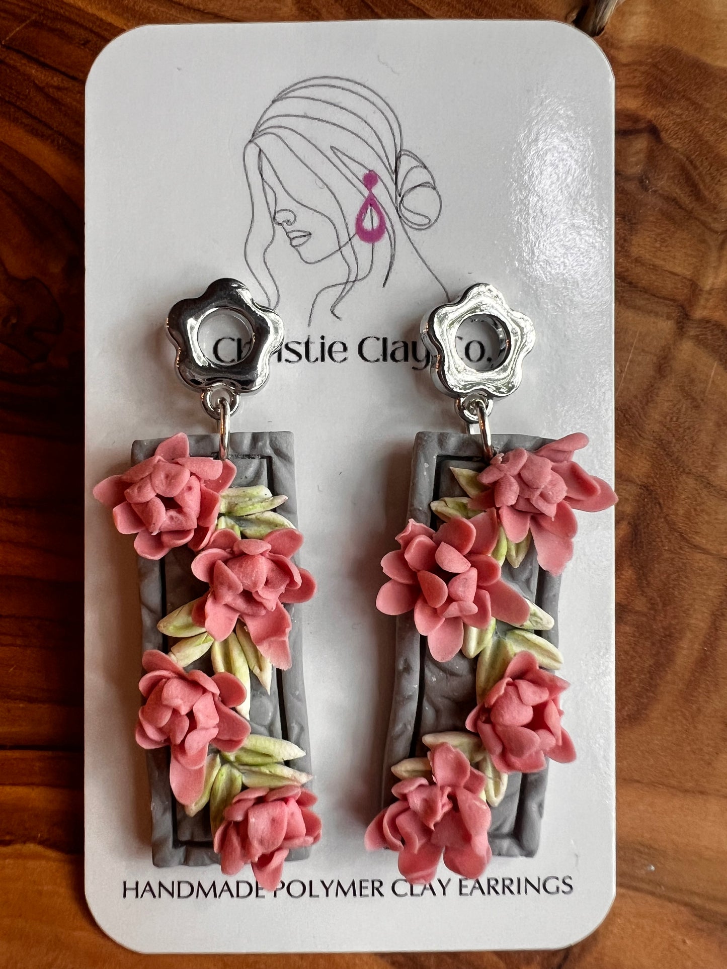 Bridgerton Inspired.  Grey Floral Drop