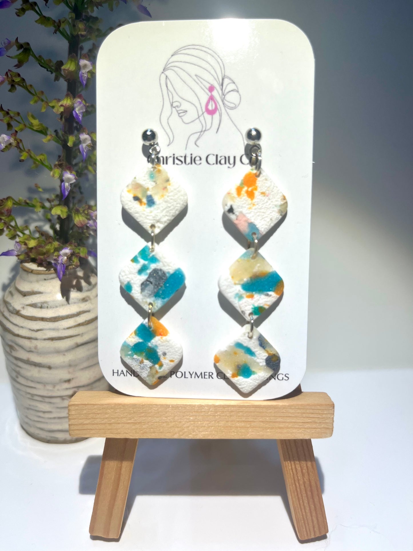 Multicolor-Three tier dangles