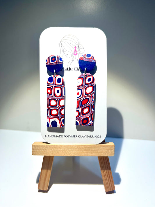 Red, White, & Blue-Dangle with design